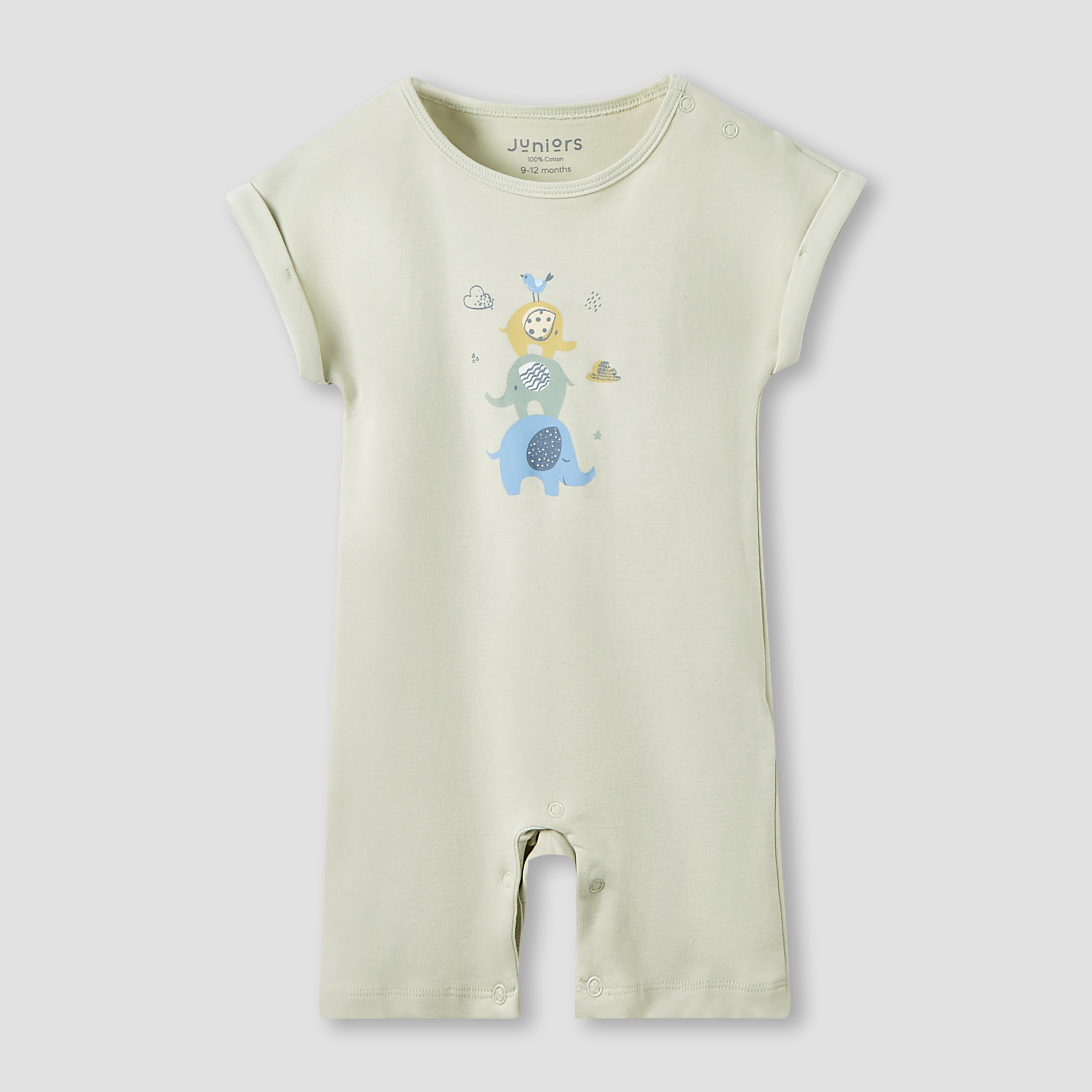 Juniors Crew Neck Romper with Print - Cotton - Short Sleeves - Set of 3-baby-boys-clothing-rompers-image-3