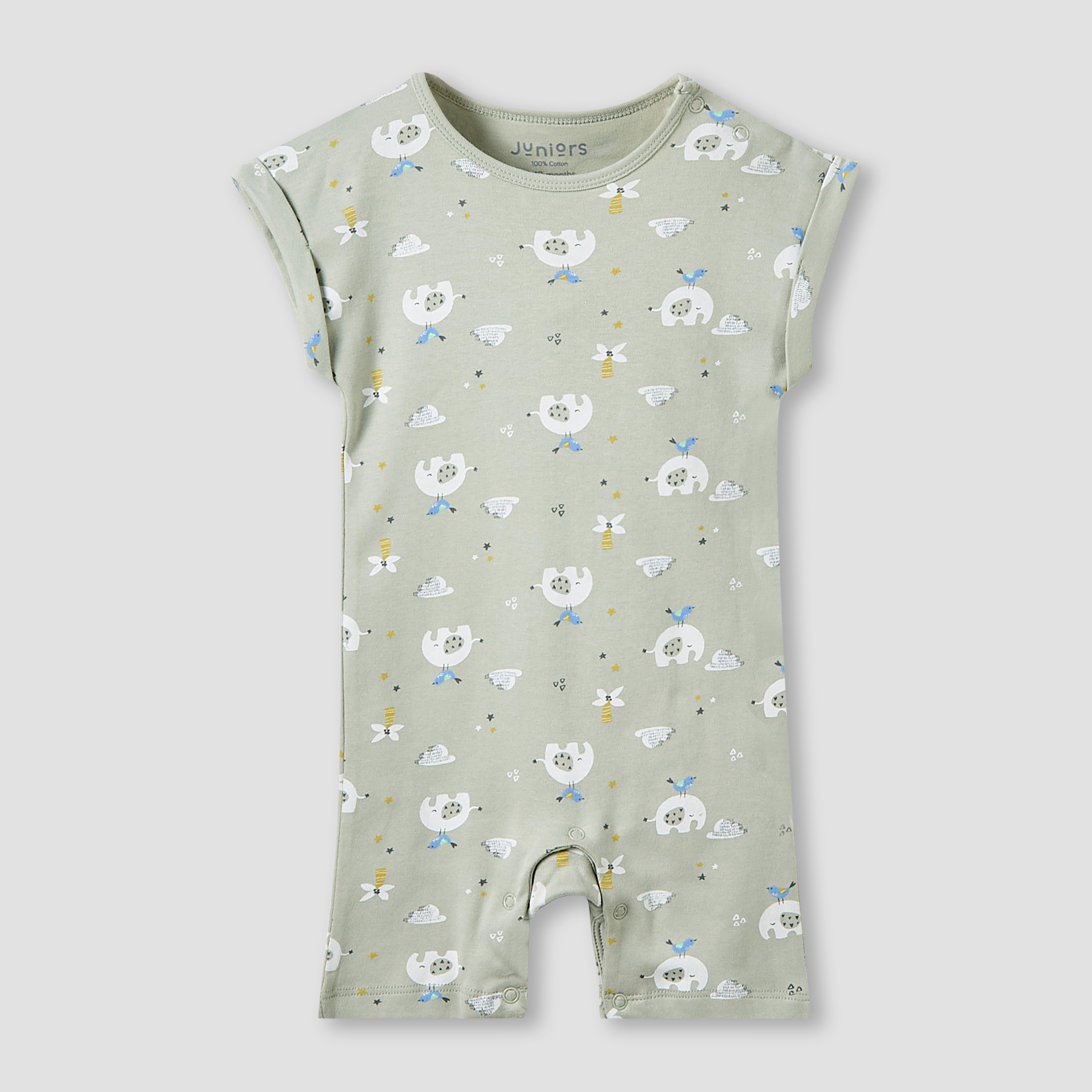 Juniors Crew Neck Romper with Print - Cotton - Short Sleeves - Set of 3-baby-boys-clothing-rompers-image-4