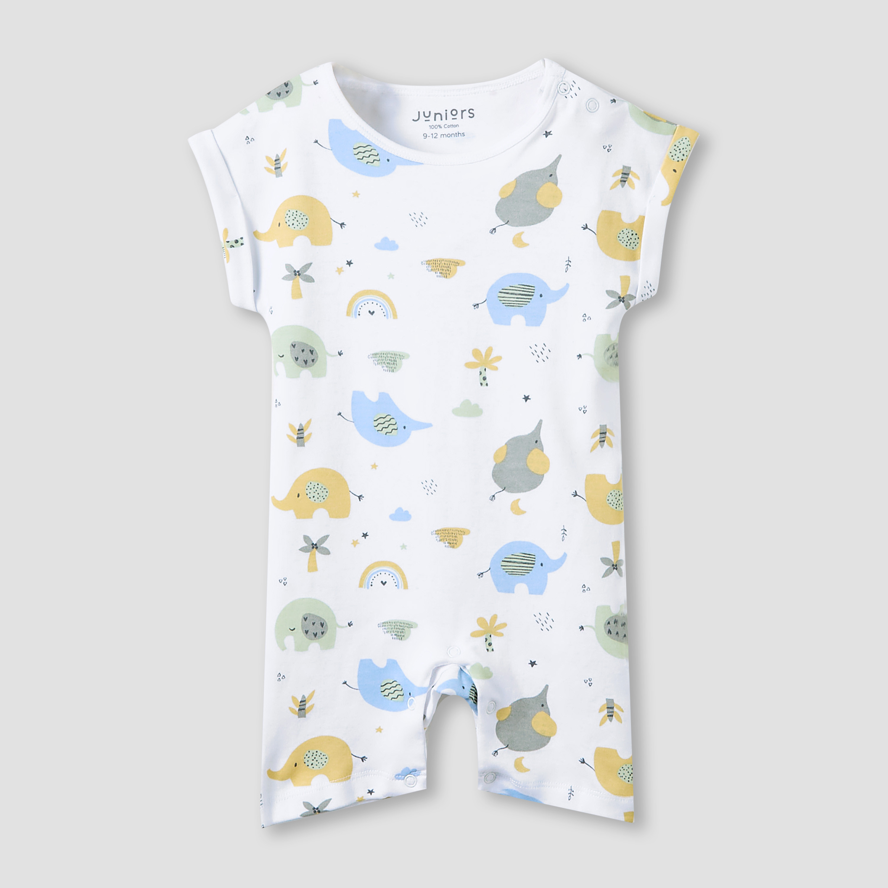 Juniors Crew Neck Romper with Print - Cotton - Short Sleeves - Set of 3-baby-boys-clothing-rompers-image-5