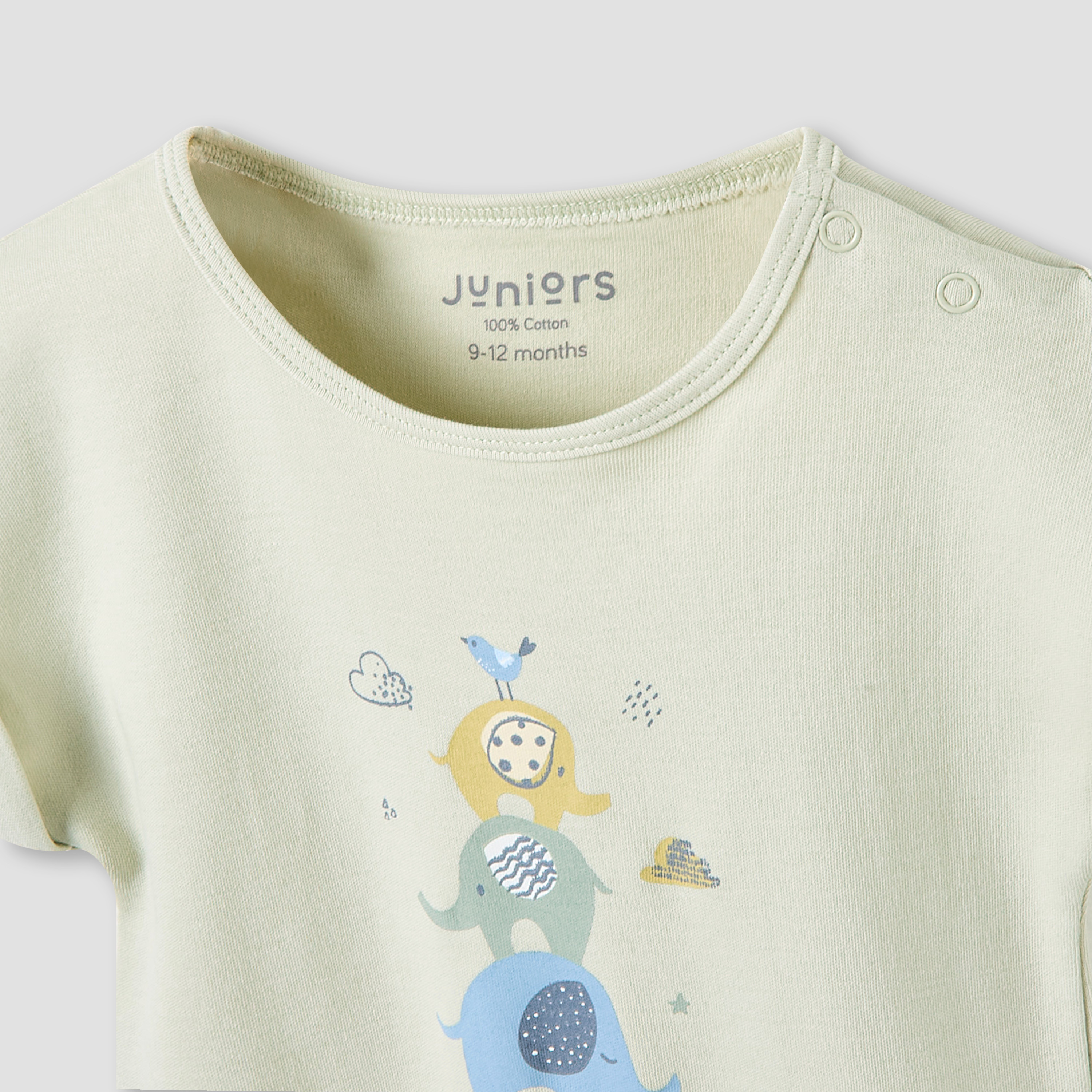 Juniors Crew Neck Romper with Print - Cotton - Short Sleeves - Set of 3-baby-boys-clothing-rompers-image-6