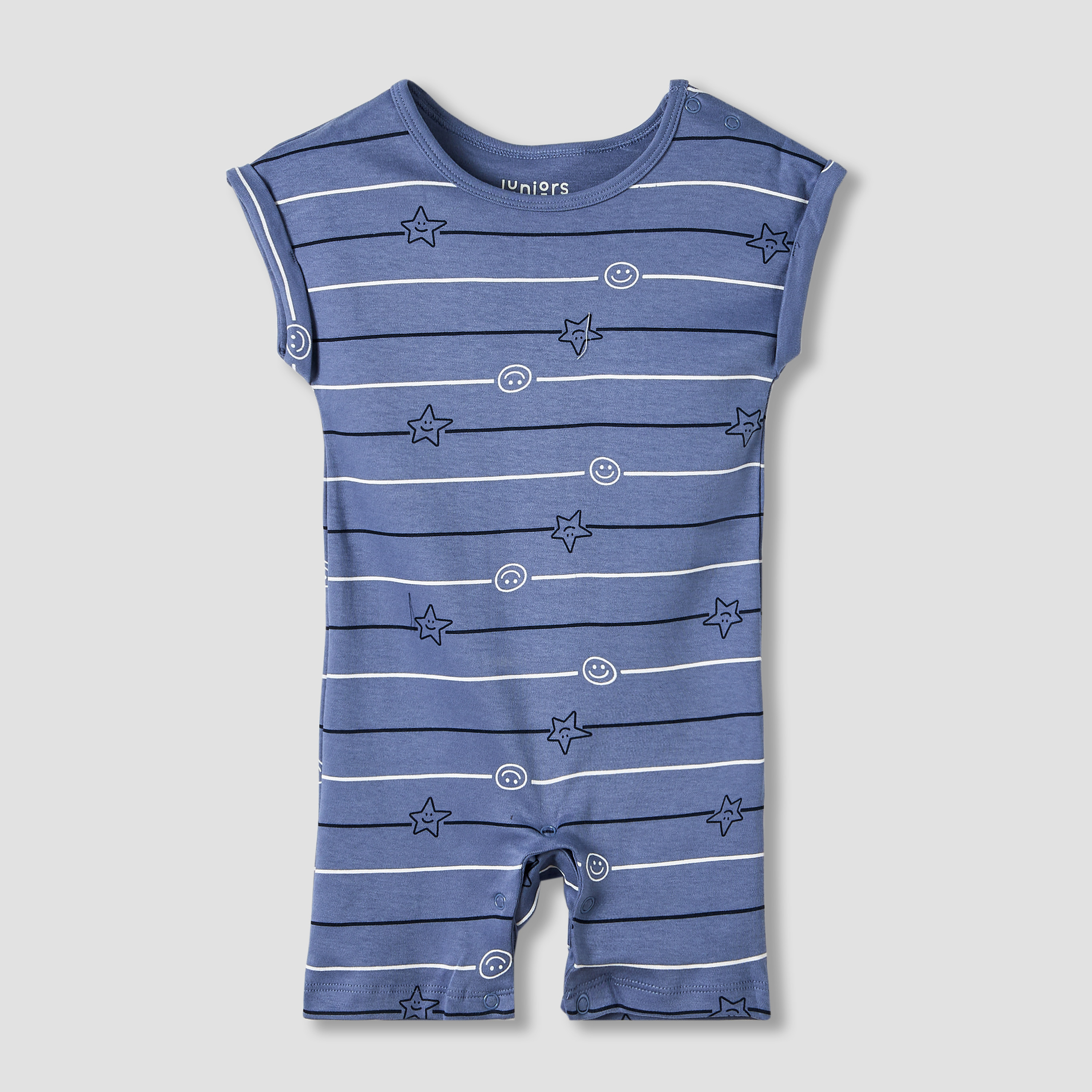 أفرول بياقة ضيقة وطبعات من جونيورز - قطن - أكمام قصيرة - طقم من 3-baby-boys-clothing-rompers-image-5