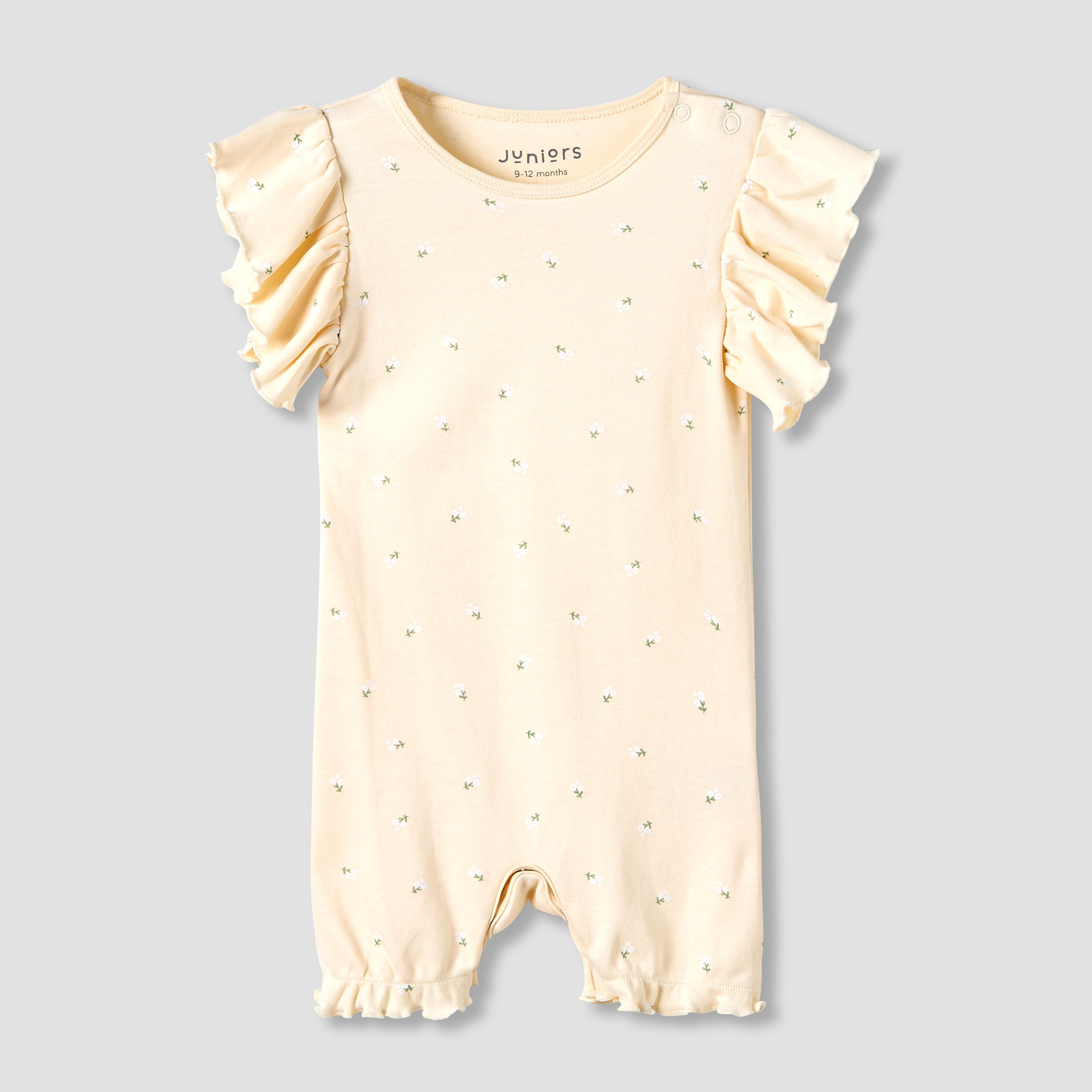 Juniors Crew Neck Romper with Print - Cotton - Short Sleeves - Set of 3-baby-girls-clothing-rompers-image-2