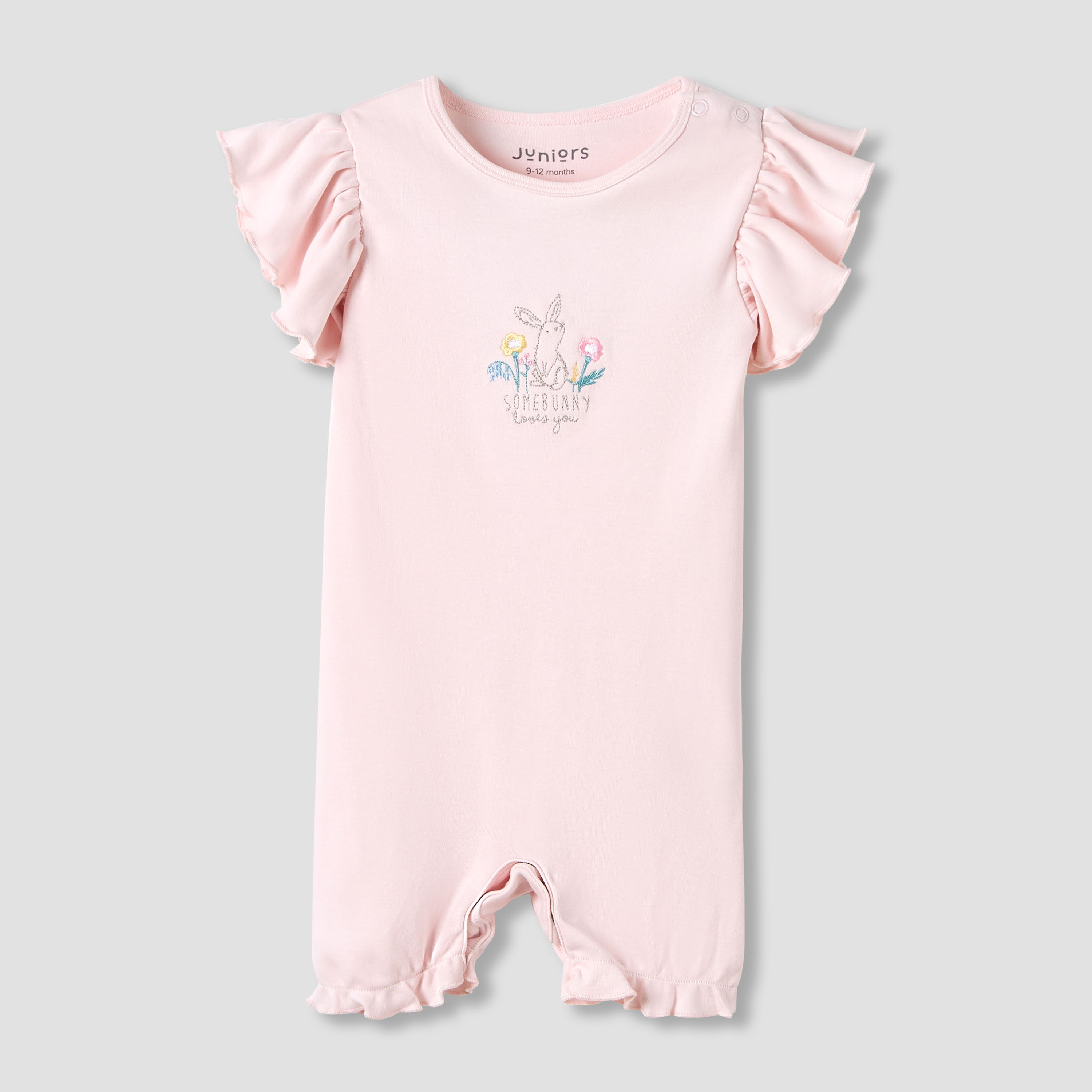 Juniors Crew Neck Romper with Print - Cotton - Short Sleeves - Set of 3-baby-girls-clothing-rompers-image-3