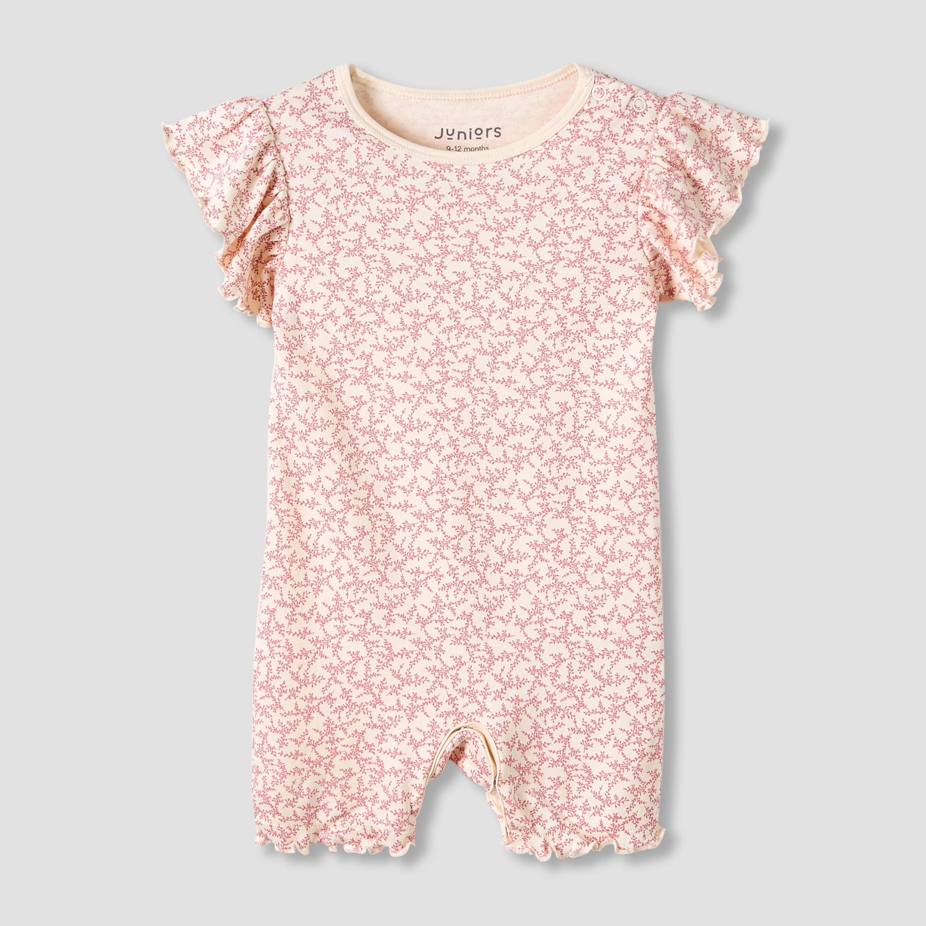 Juniors Crew Neck Romper with Snap Button Closure - Cotton - Cap Sleeves - Set of 3-baby-girls-clothing-rompers-image-4