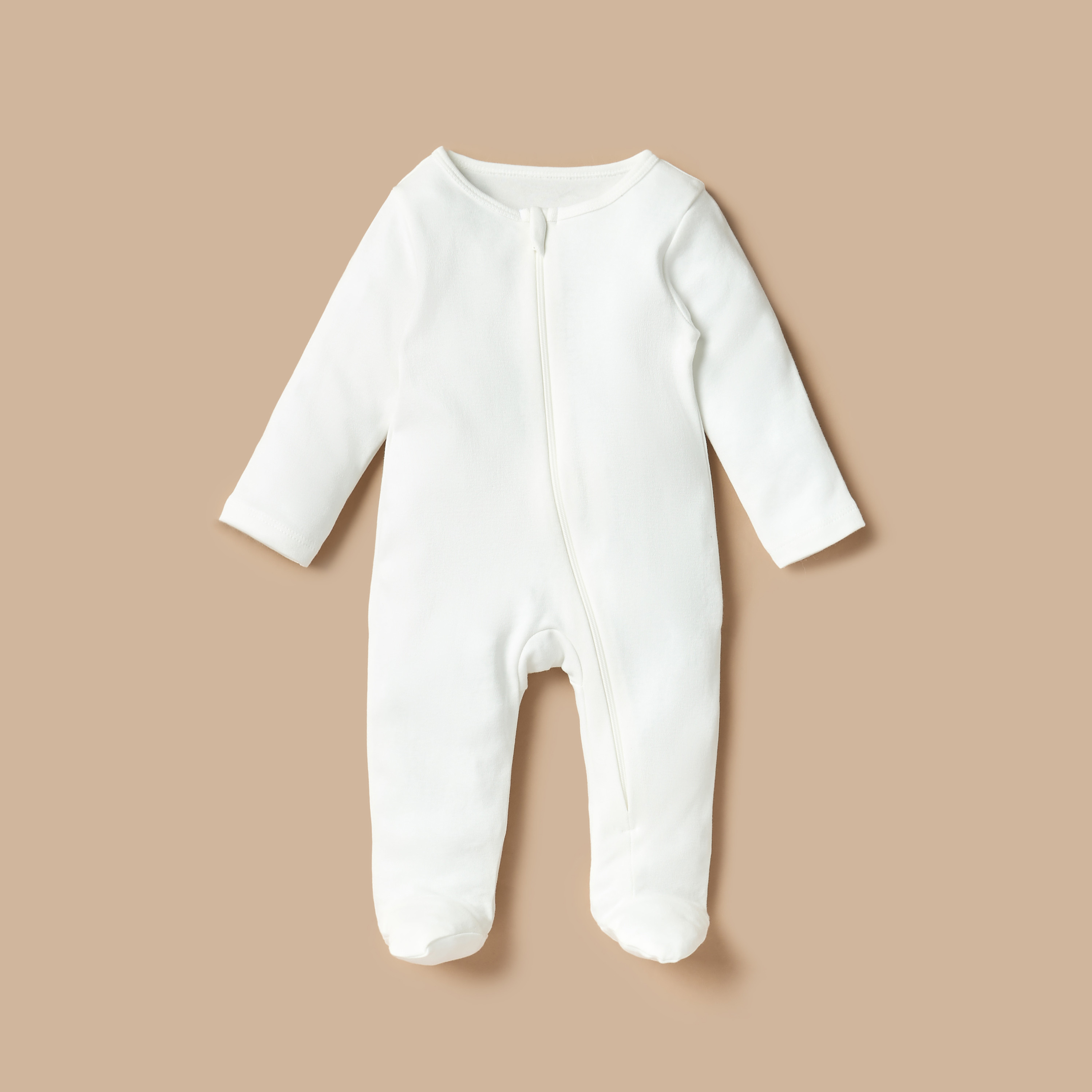 Juniors Solid Closed Feet Sleepsuit with Zip Closure - Set of 5-baby-girls-clothing-nightwear-sleepsuits-image-2