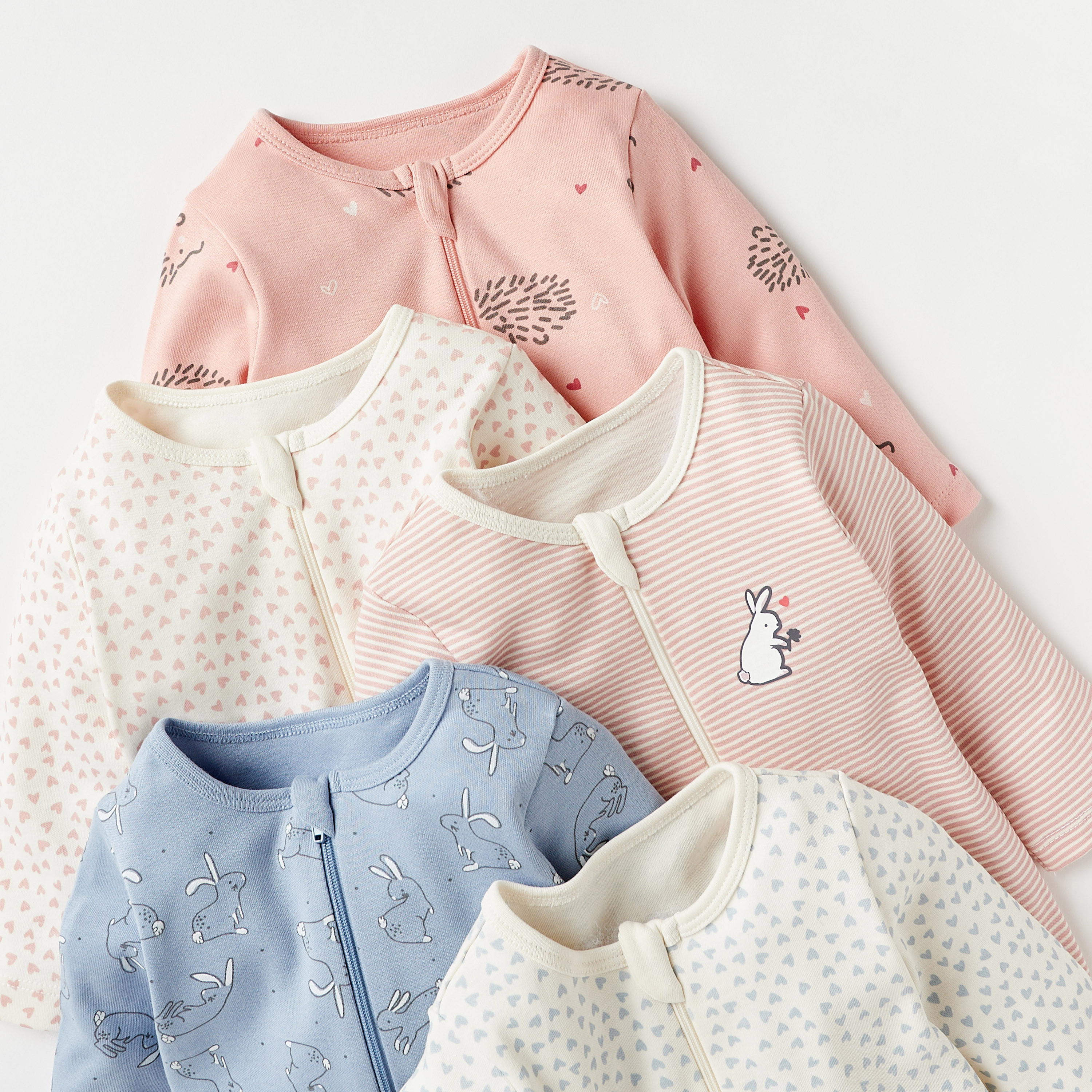 Juniors Printed Closed-Feet Sleepsuit with Long Sleeves - Set of 5-baby-boys-clothing-nightwear-sleepsuits-image-3