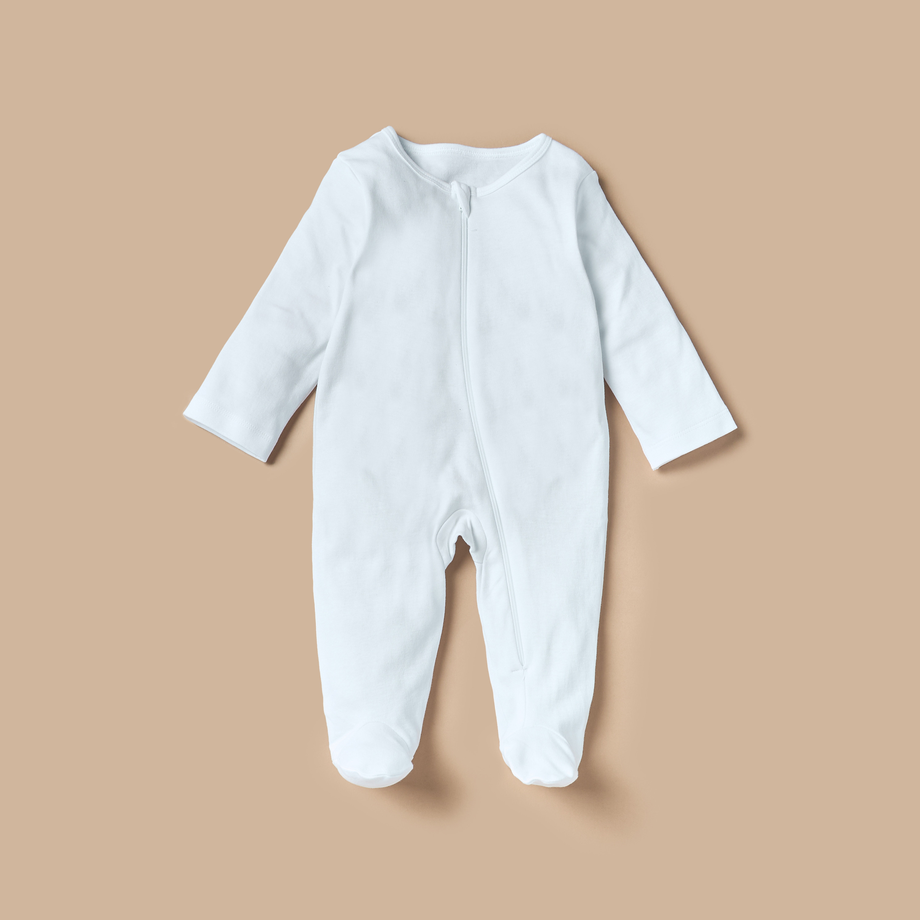 Juniors Solid Sleepsuit with Long Sleeves and Zip Closure - Set of 7-baby-girls-clothing-nightwear-sleepsuits-image-2