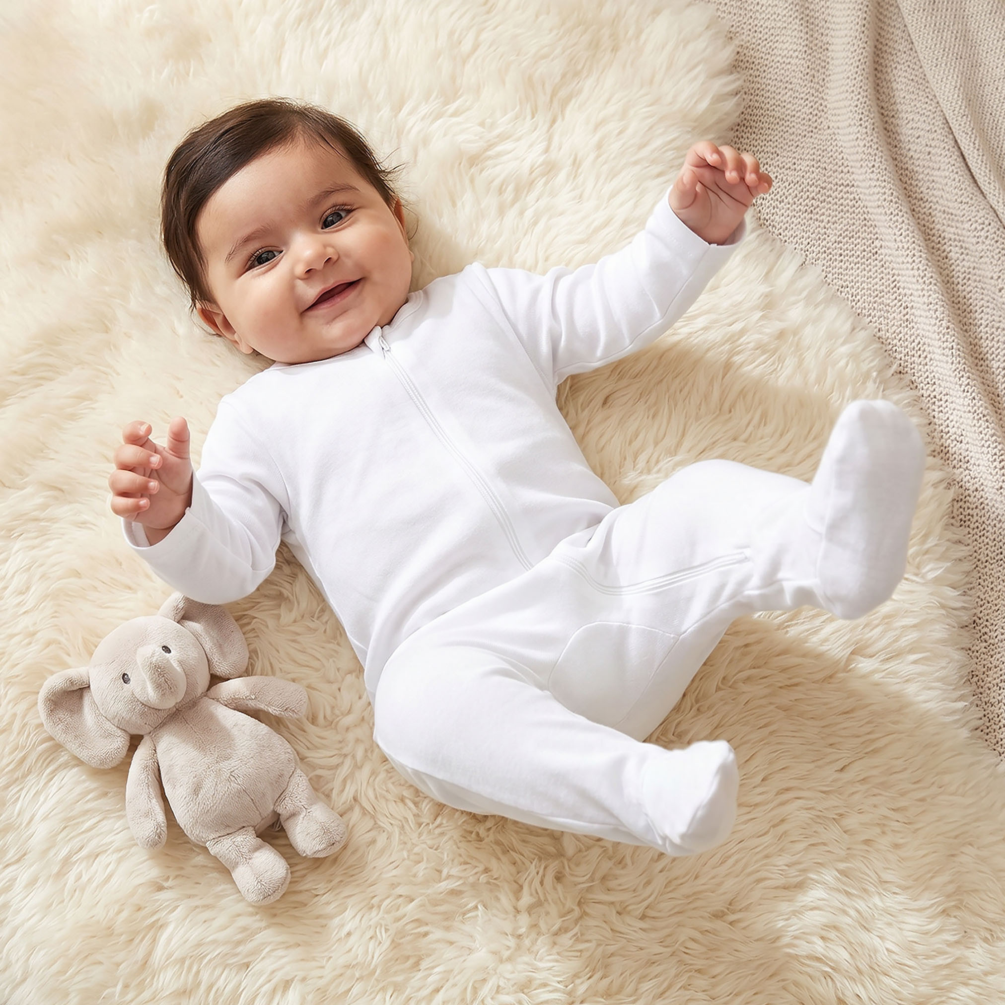 Juniors Solid Sleepsuit with Long Sleeves and Zip Closure - Set of 7-cpbaby-clothing-boys-multipacks-image-2