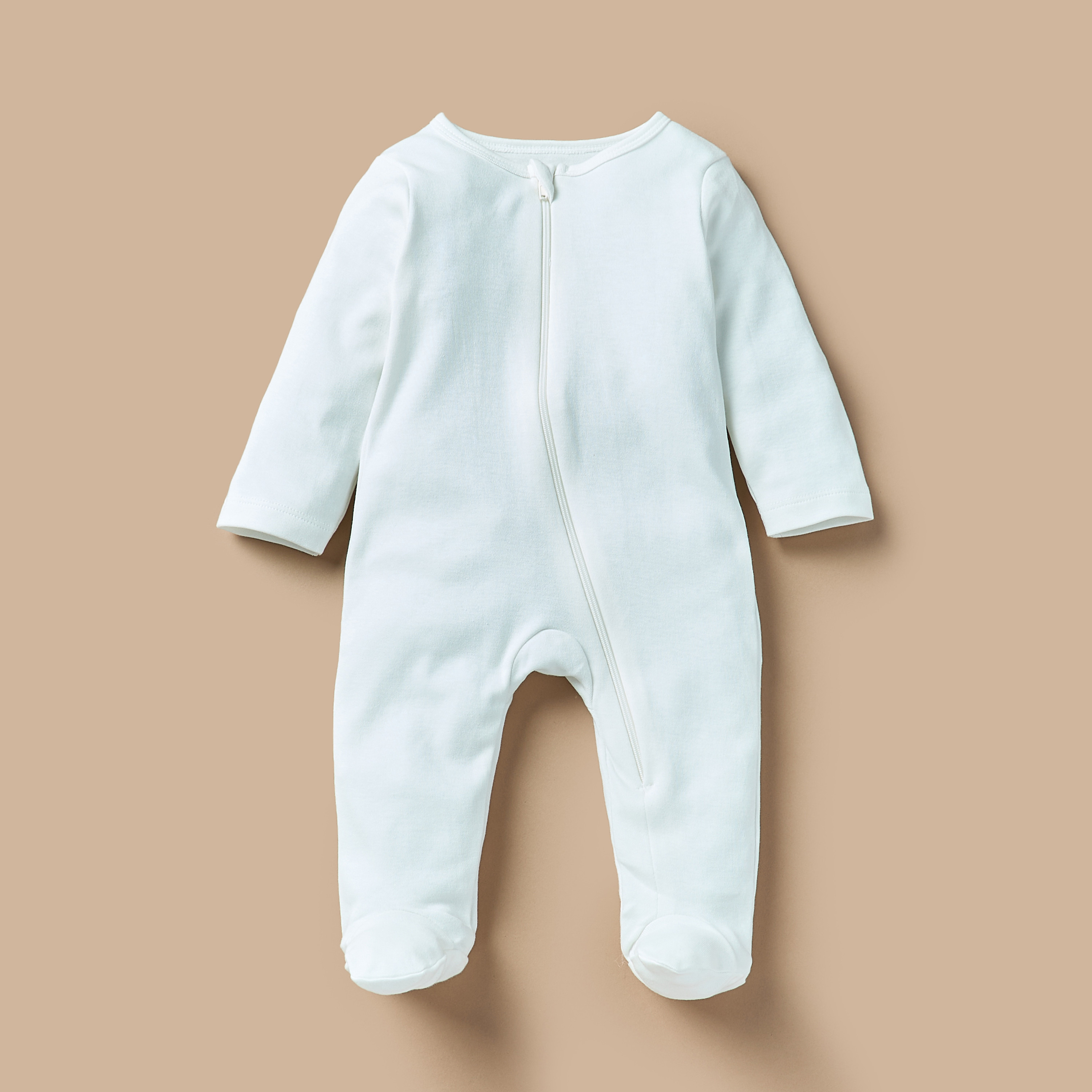 Juniors Solid Closed Feet Sleepsuit with Long Sleeves - Set of 7-baby-girls-clothing-nightwear-sleepsuits-image-2