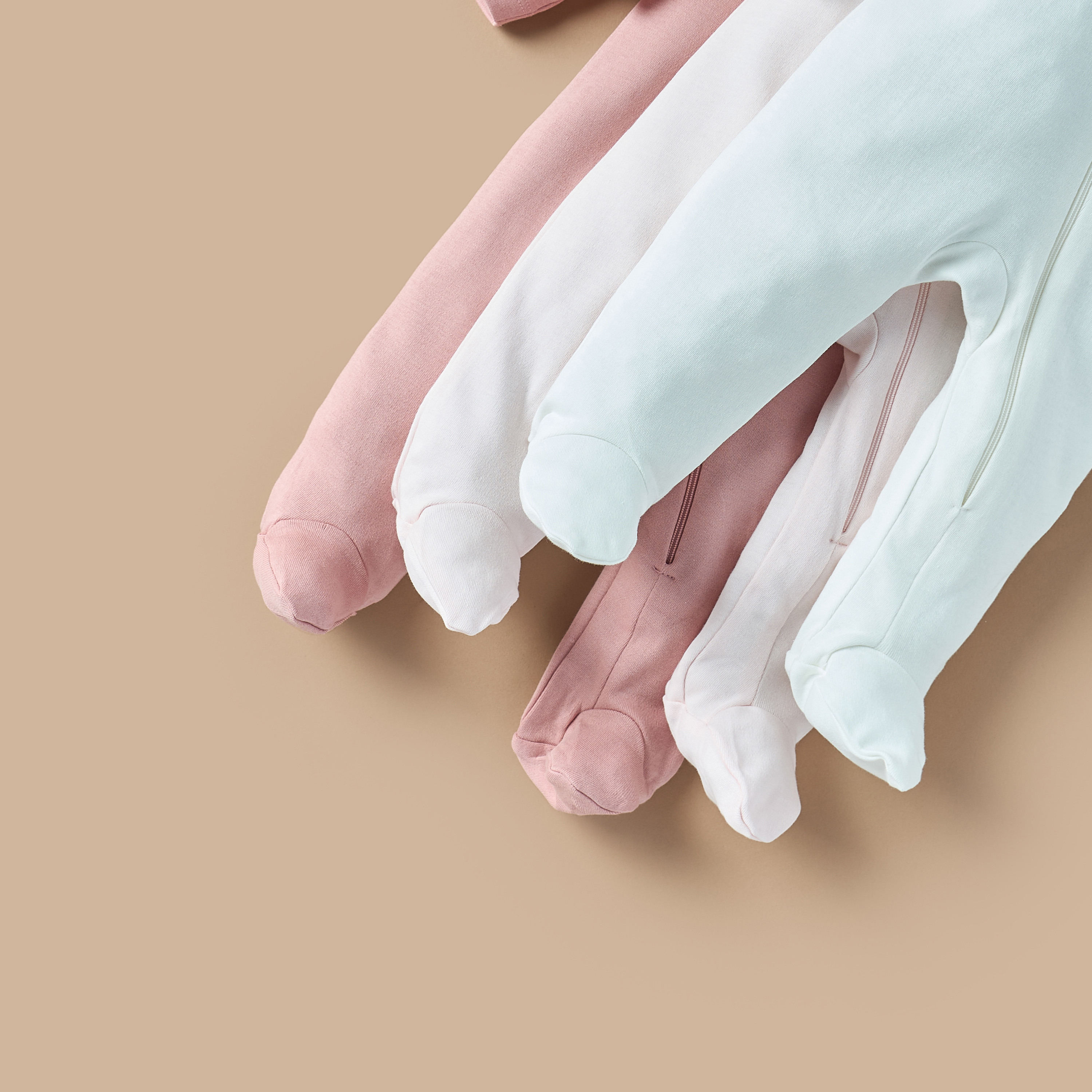 Juniors Solid Closed Feet Sleepsuit with Long Sleeves - Set of 7-baby-girls-clothing-nightwear-sleepsuits-image-4