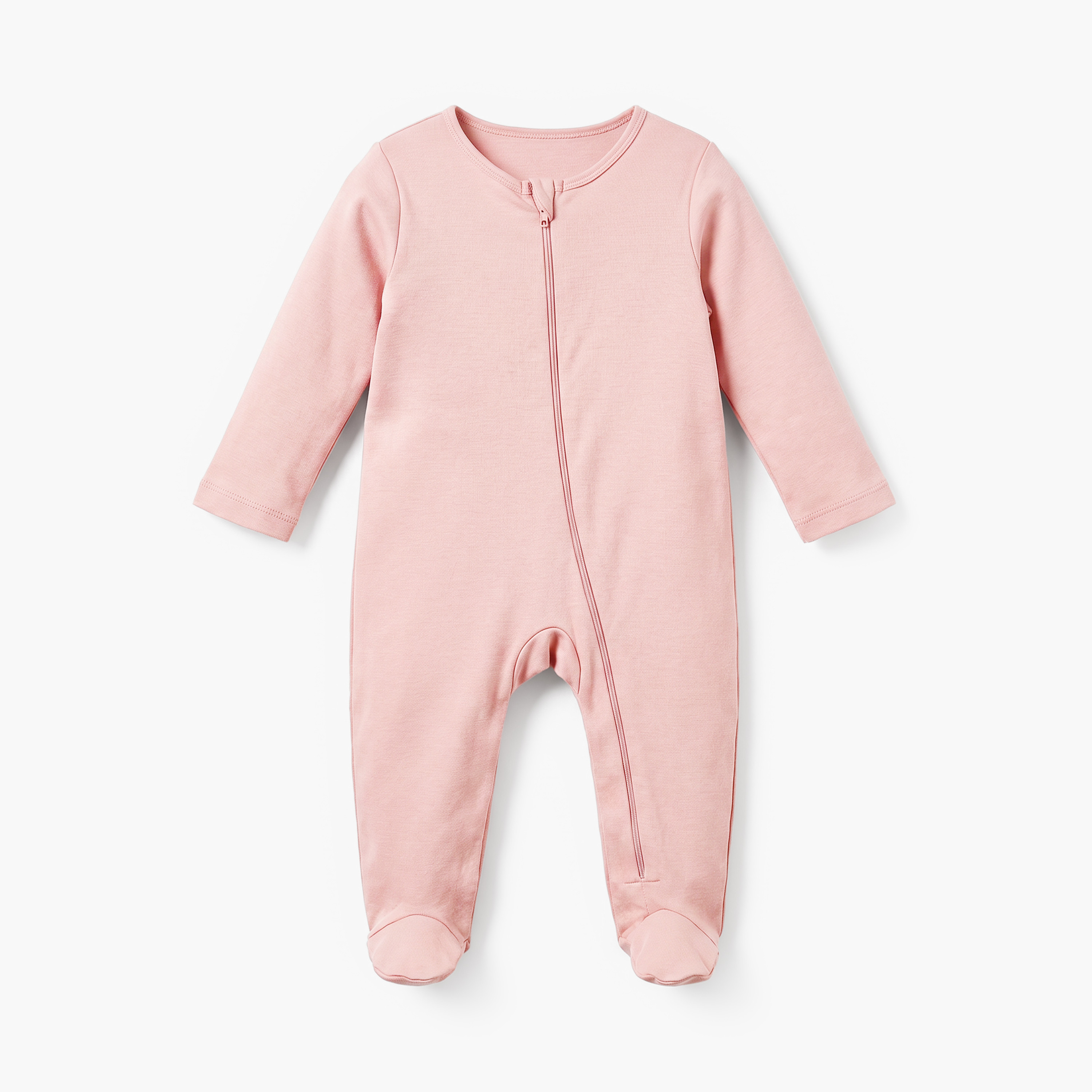 بدلات نوم سادة مُغلقة القدمين بأكمام طويلة من جونيورز - طقم من 7 قطع-baby-girls-clothing-nightwear-sleepsuits-image-5