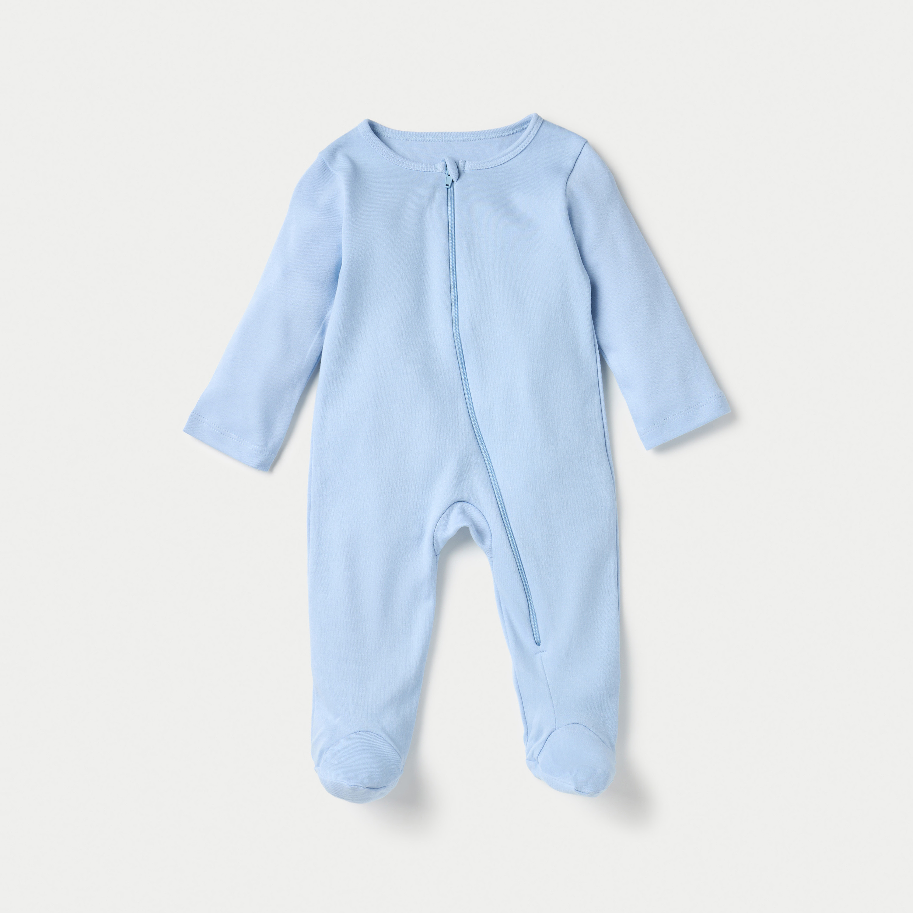 طقم بدلة نوم بأكمام طويلة وسحاب إغلاق 7 قطع سادة من جونيورز-baby-boys-clothing-nightwear-sleepsuits-image-3