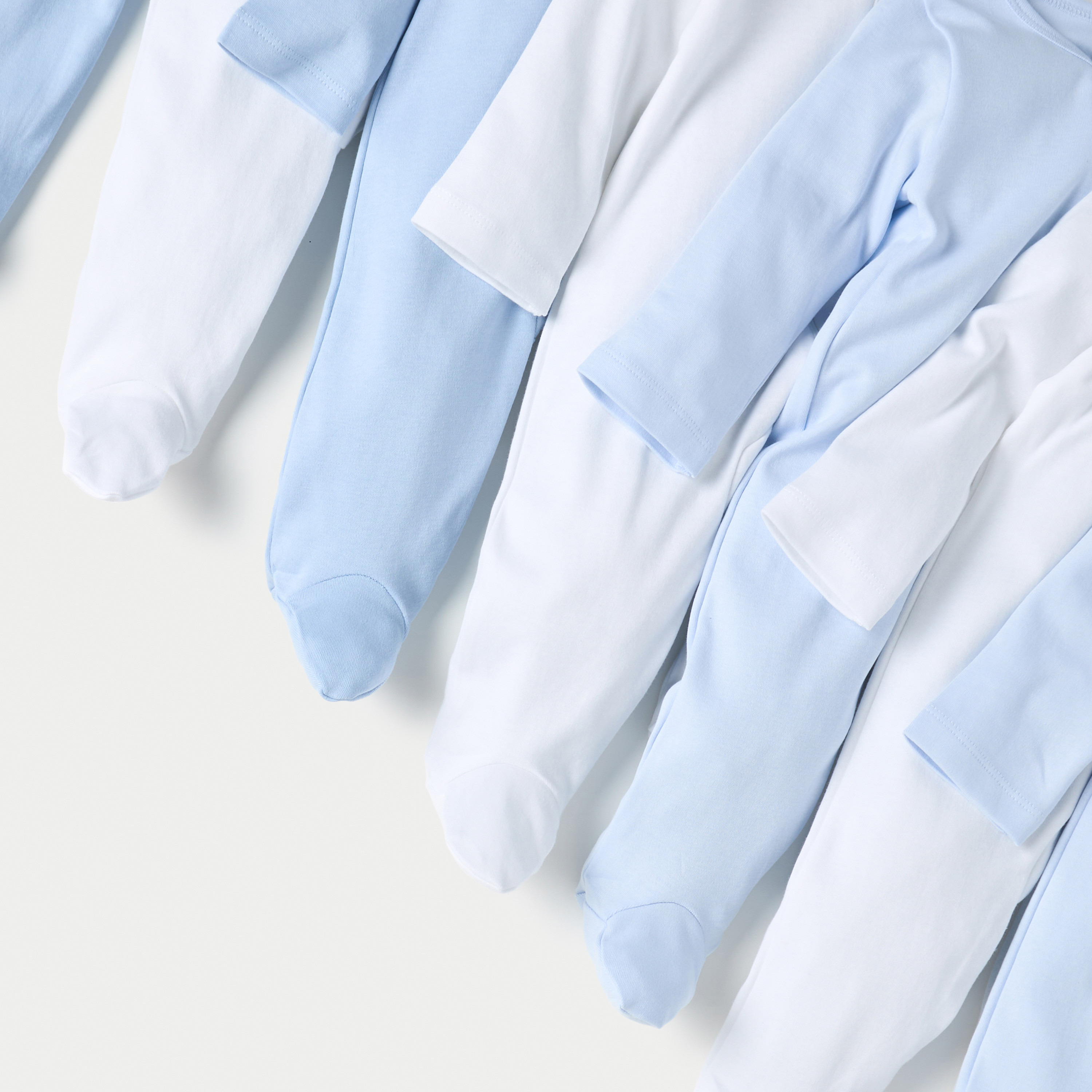 طقم بدلة نوم بأكمام طويلة وسحاب إغلاق 7 قطع سادة من جونيورز-baby-boys-clothing-nightwear-sleepsuits-image-1