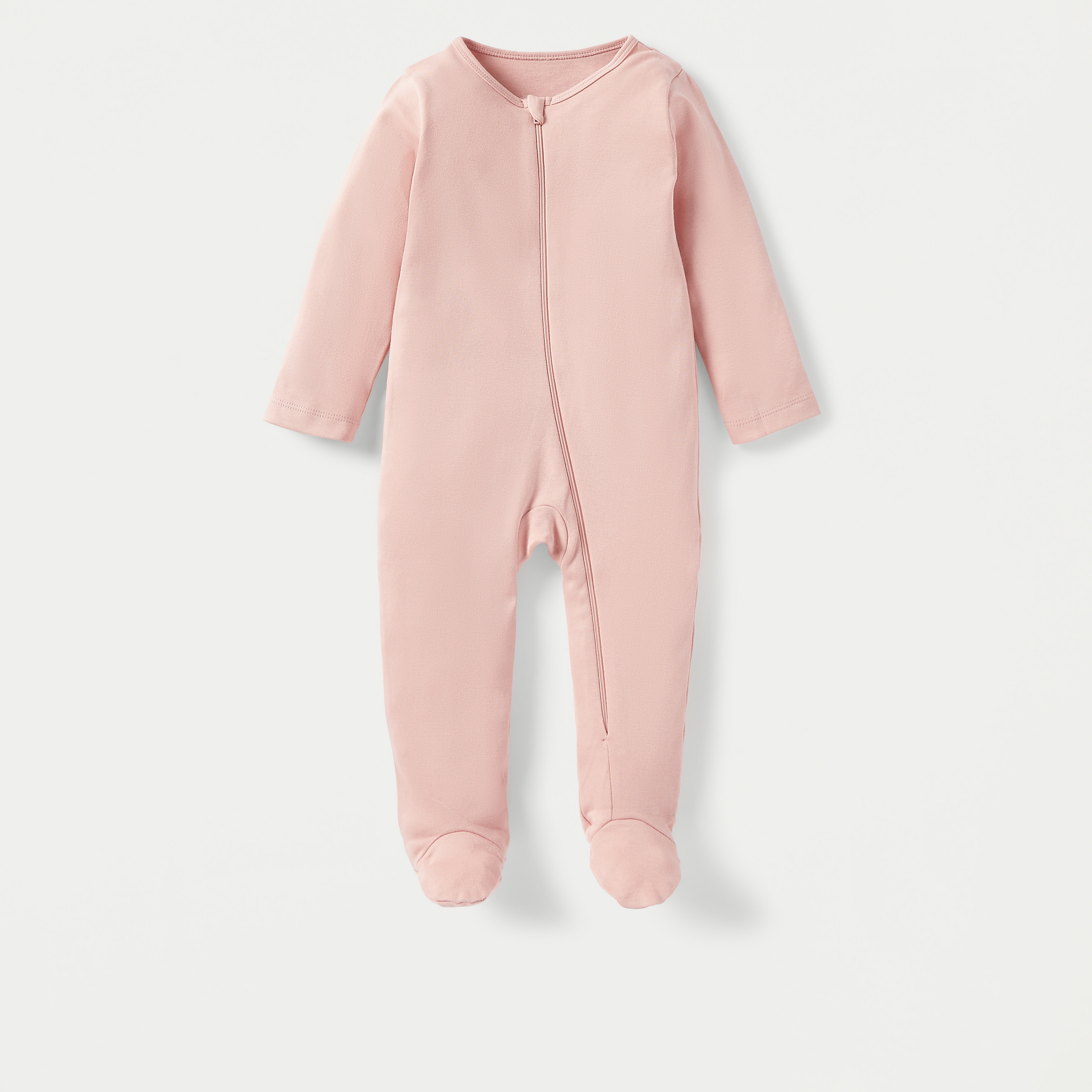 Juniors Solid Closed Feet Sleepsuit with Zip Closure - Set of 3-baby-girls-clothing-nightwear-sleepsuits-image-3