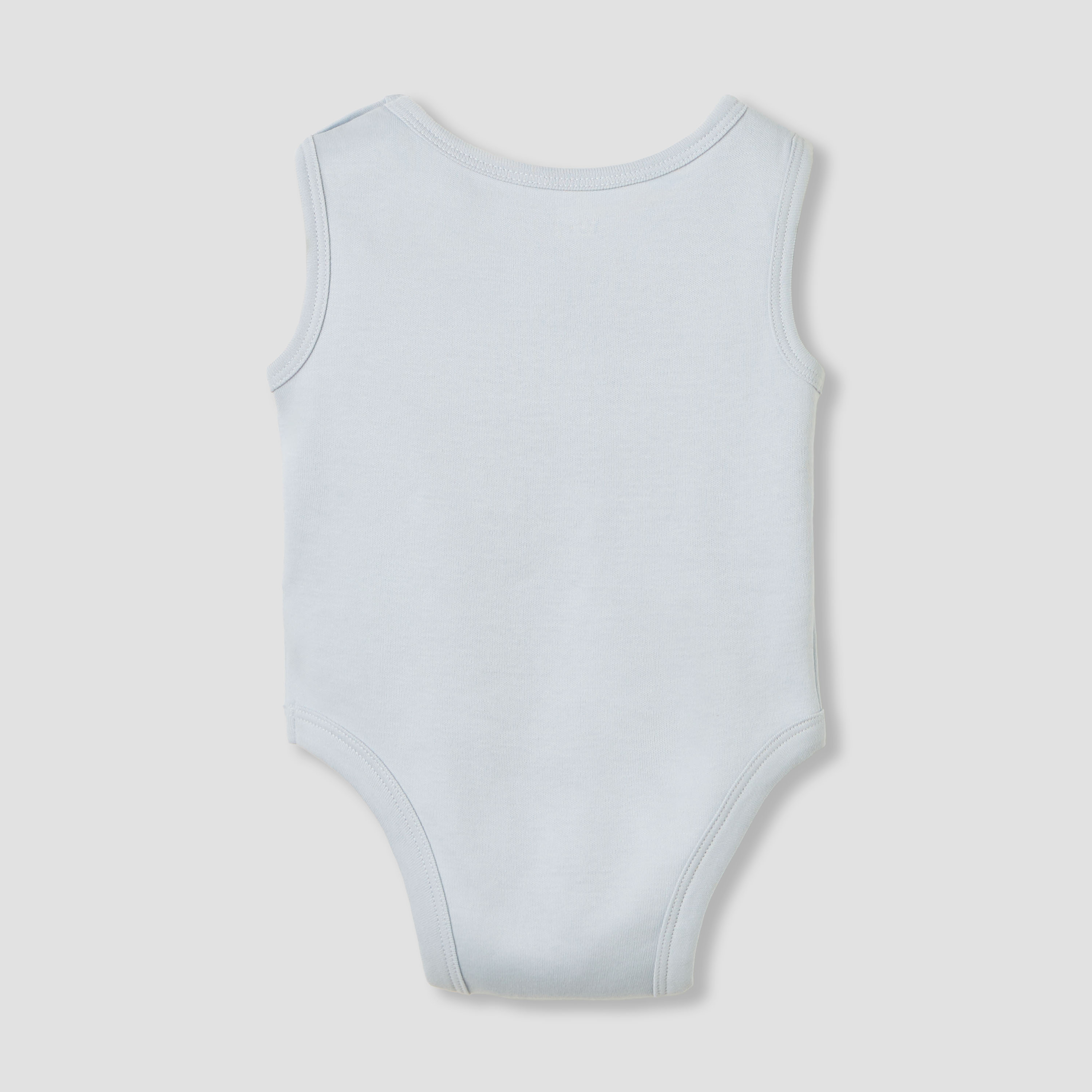 Juniors Round Neck Bodysuit with Snap Button Closure - Cotton - Sleeveless-baby-girls-clothing-bodysuits-image-2