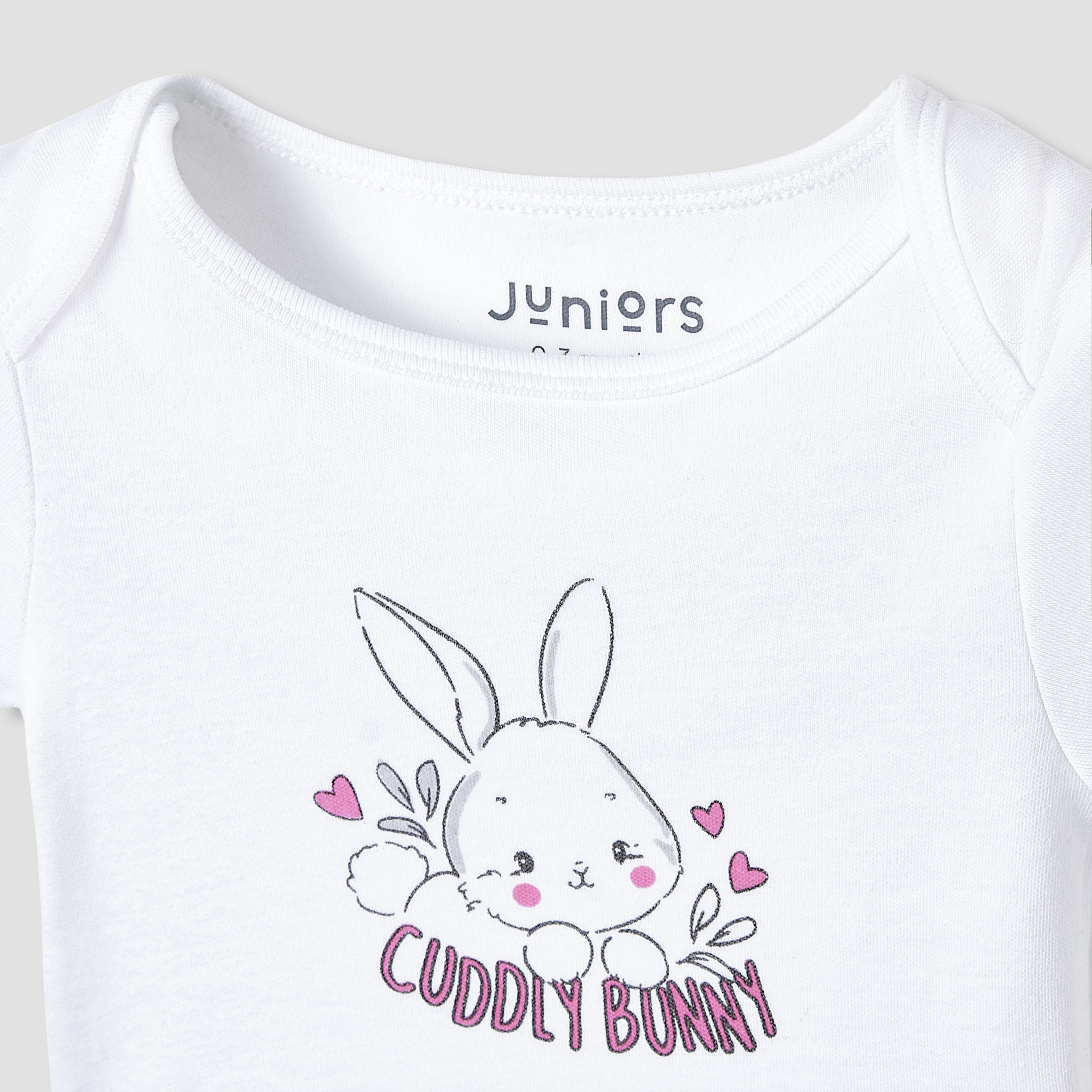 بودي سوت قطن بياقة مستديرة وأكمام قصيرة بزر إغلاق كبس من جونيورز-baby-girls-clothing-bodysuits-image-2