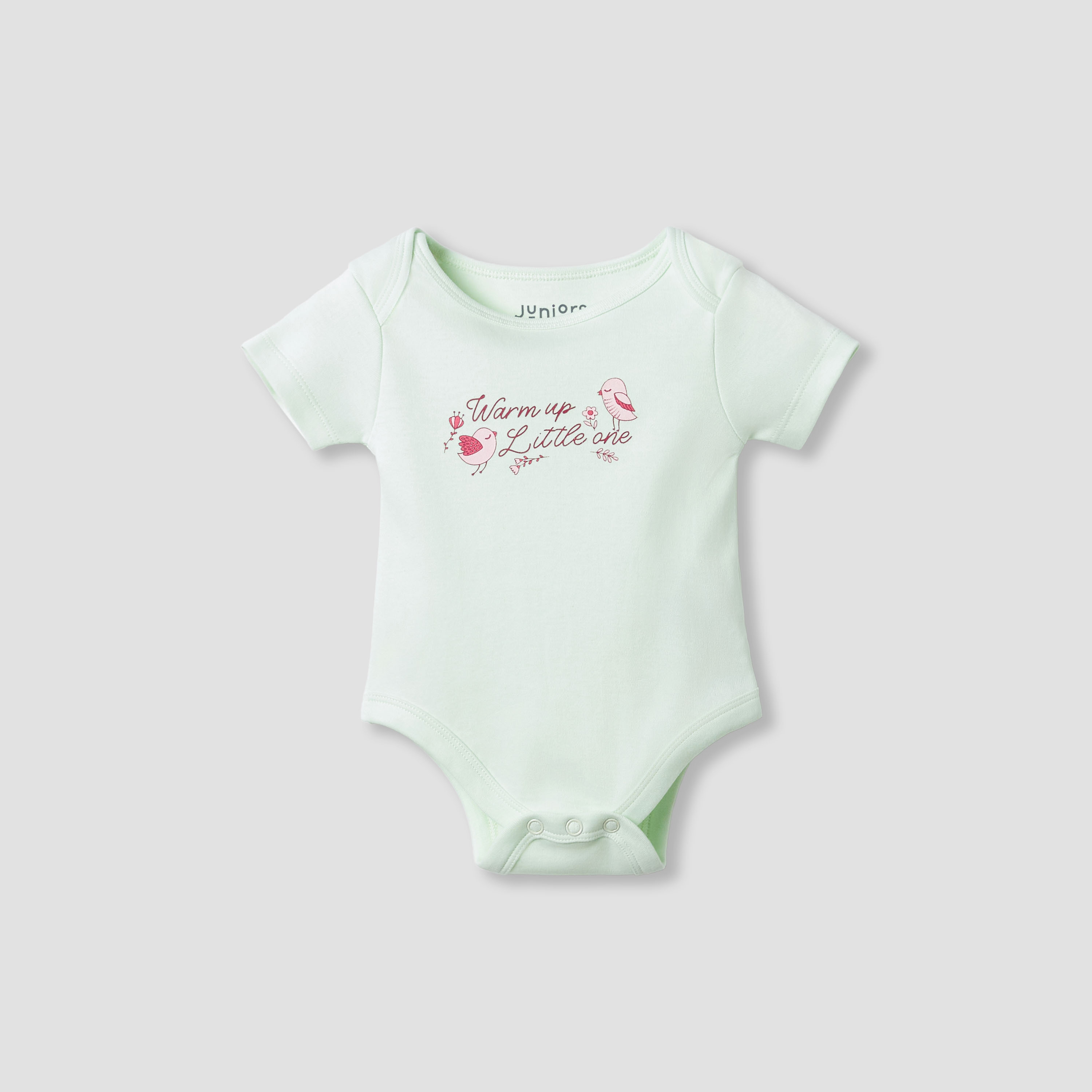 Juniors Round Neck Bodysuit with Snap Button Closure - Cotton - Short Sleeves-baby-girls-clothing-bodysuits-image-1