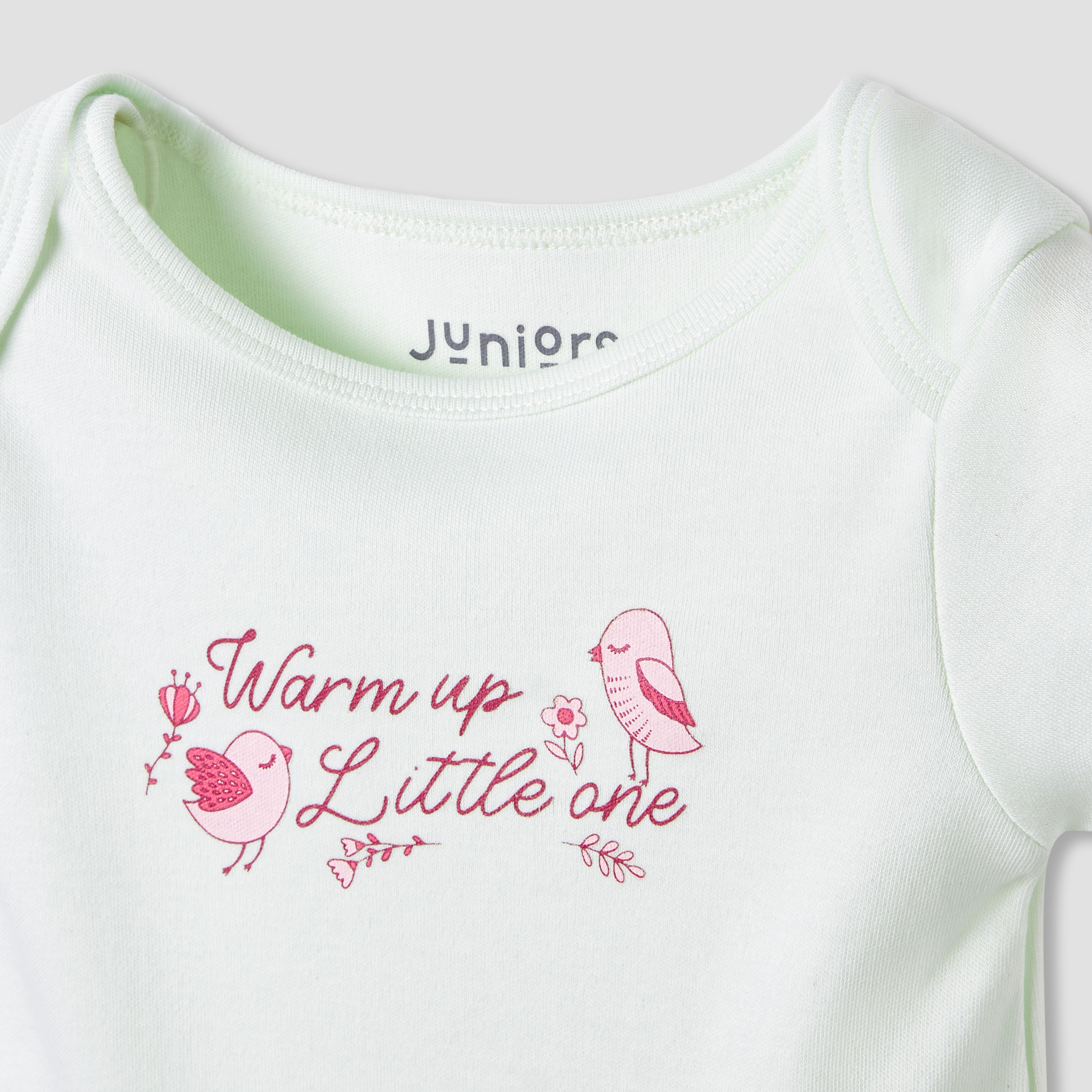 Juniors Round Neck Bodysuit with Snap Button Closure - Cotton - Short Sleeves-baby-girls-clothing-bodysuits-image-3