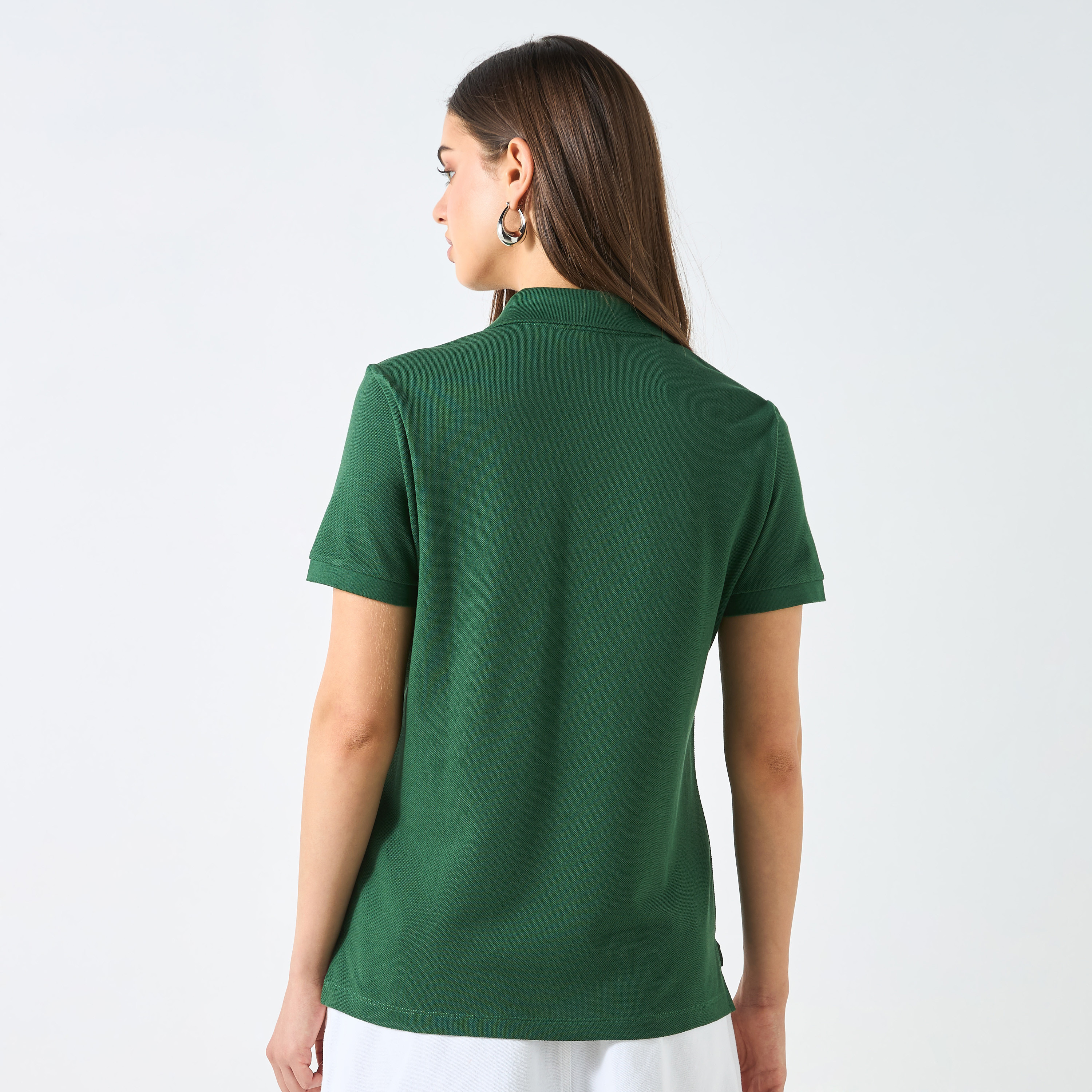 تيشيرت بولو بأكمام قصيرة وزخارف شعار من لاكوست-women-clothing-tshirts-image-5