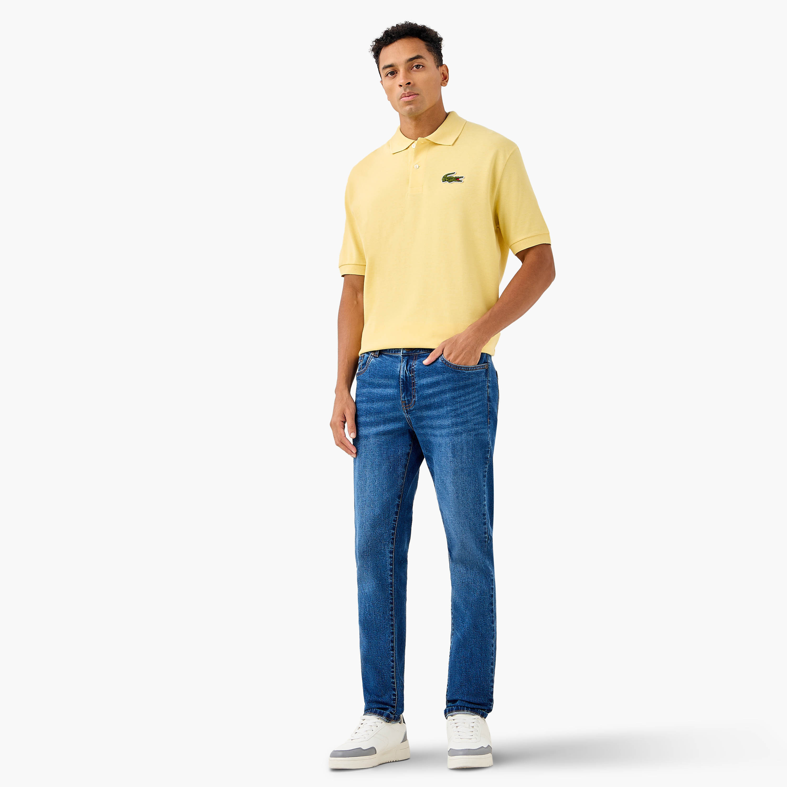 Lacoste Solid Polo T-shirt with Short Sleeves-men-clothing-tshirtsandpolos-polos-image-2