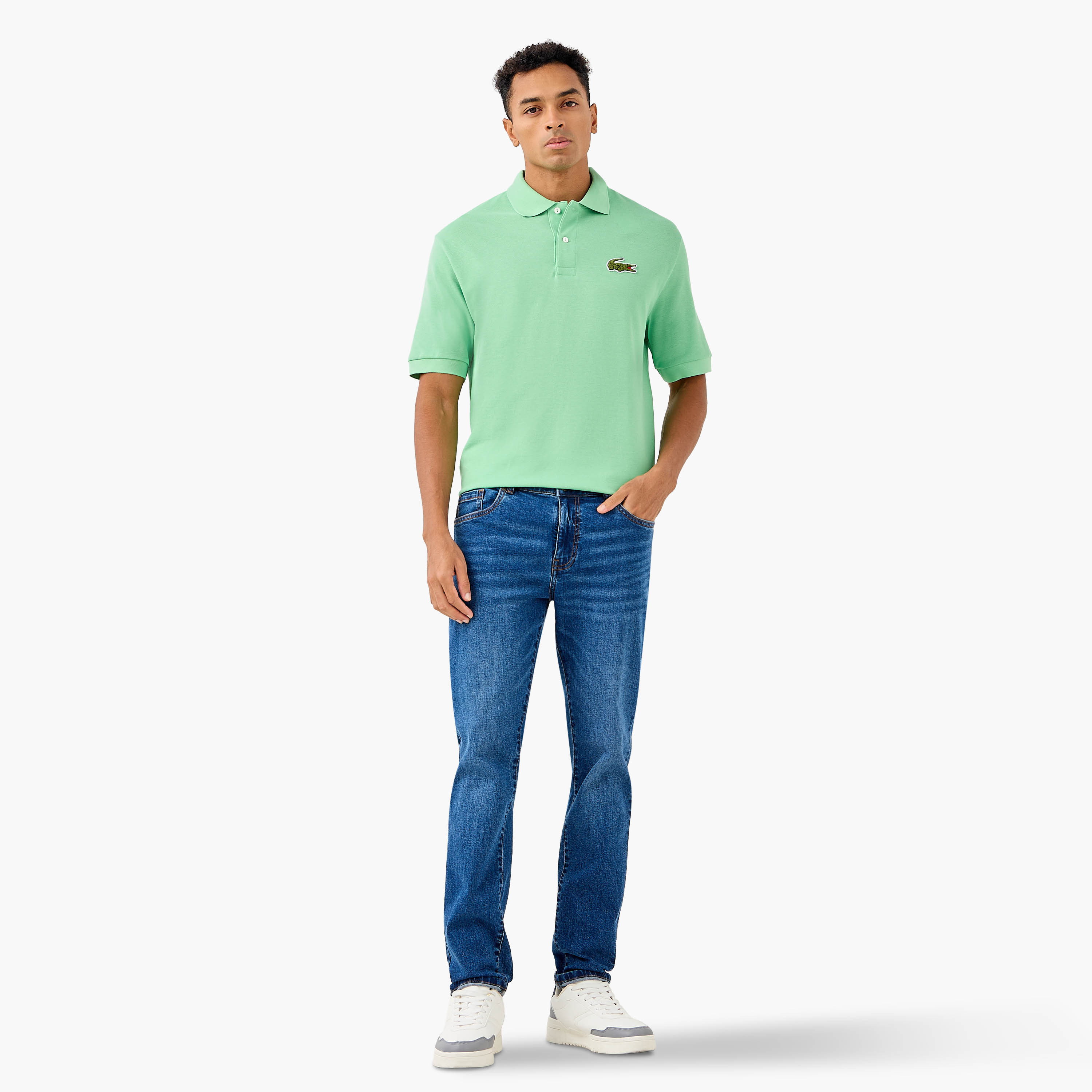 Lacoste Solid Polo T-shirt with Short Sleeves-men-clothing-tshirtsandpolos-polos-image-2