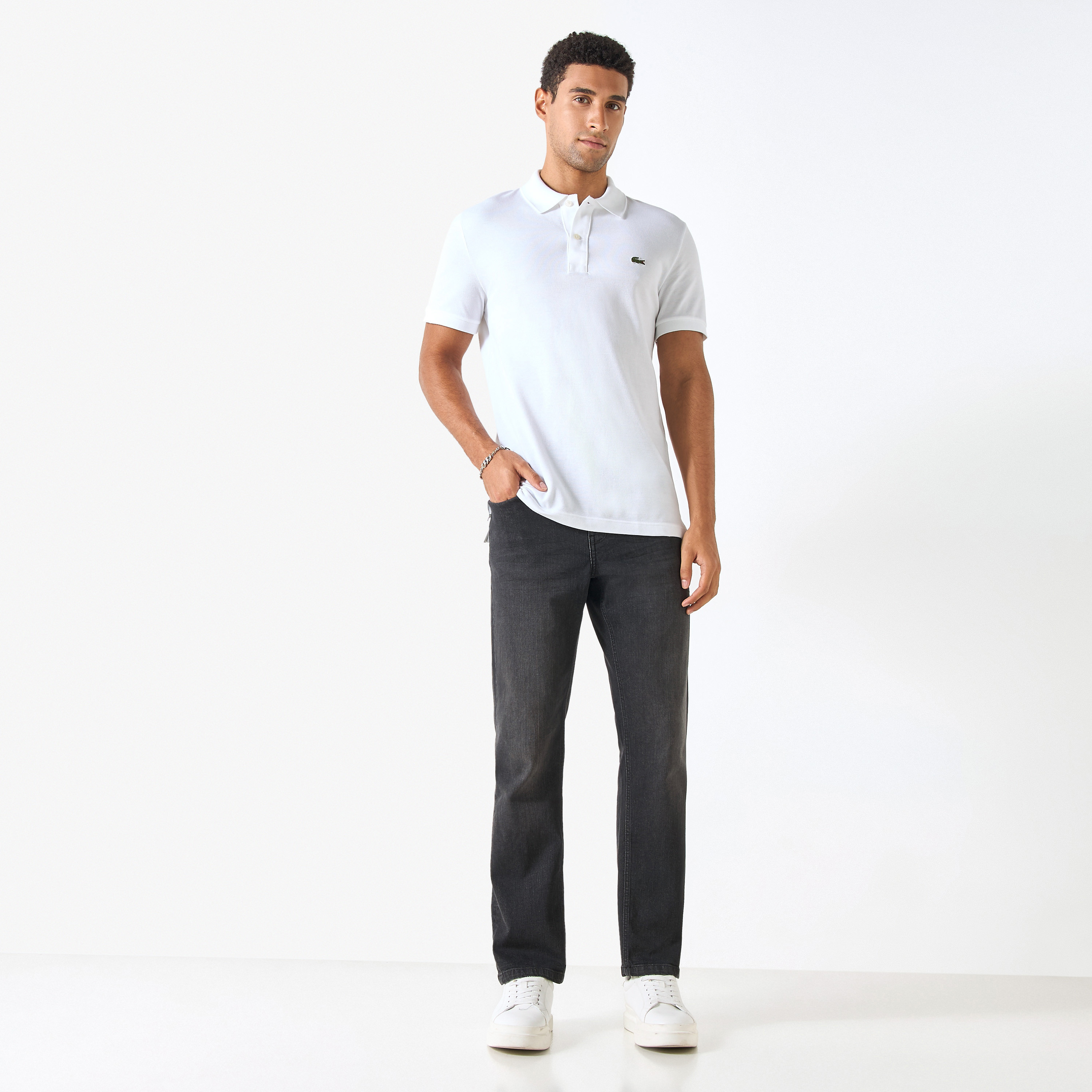 Lacoste Logo Applique Polo T-shirt with Short Sleeves-men-clothing-tshirtsandpolos-polos-image-2