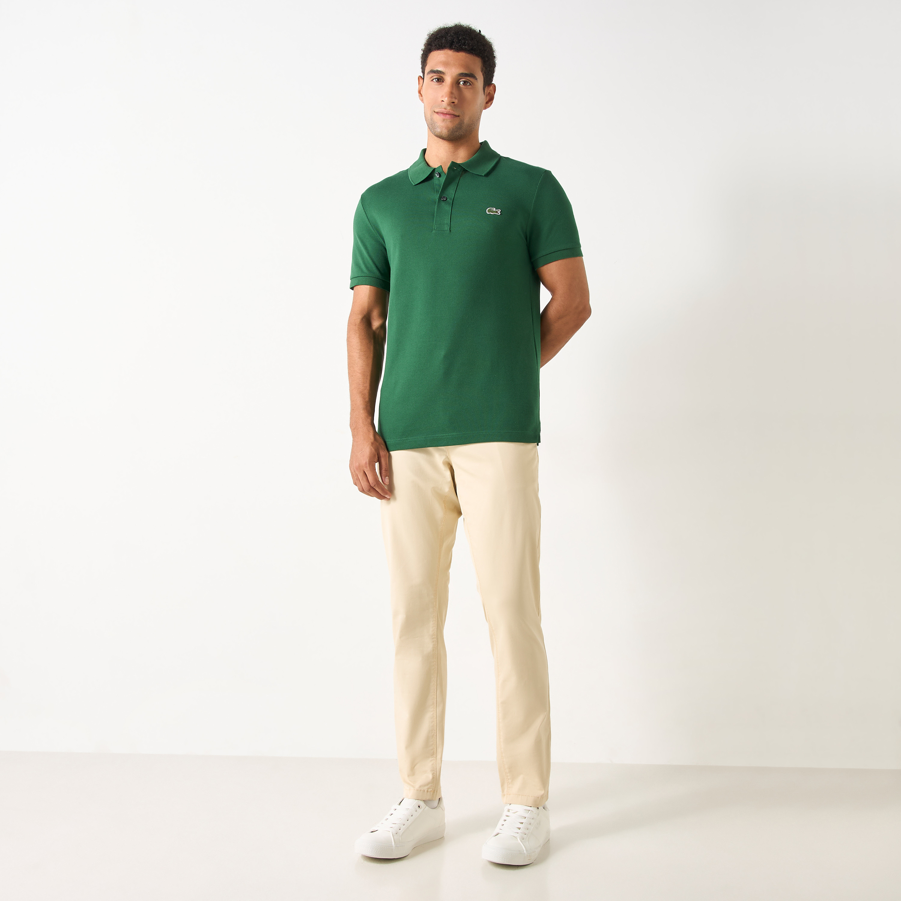 Lacoste Logo Applique Polo T-shirt with Short Sleeves-men-clothing-tshirtsandpolos-polos-image-2