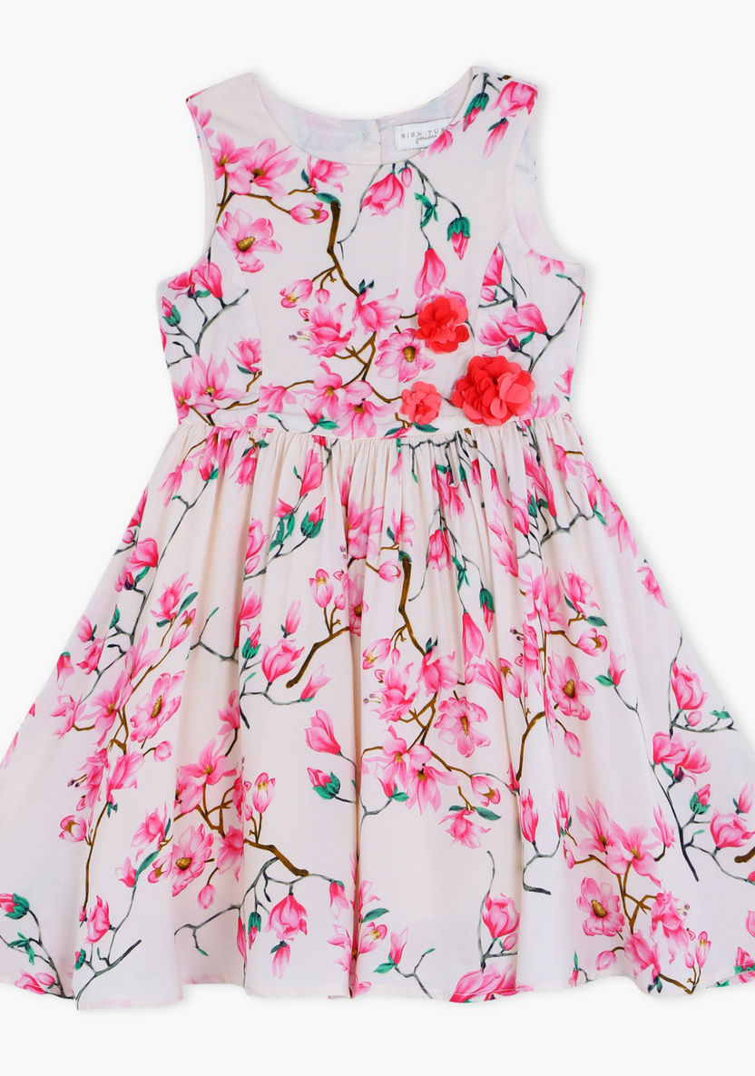 Juniors Printed Sleeveless Dress-Dresses%2C Gowns and Frocks-image-0