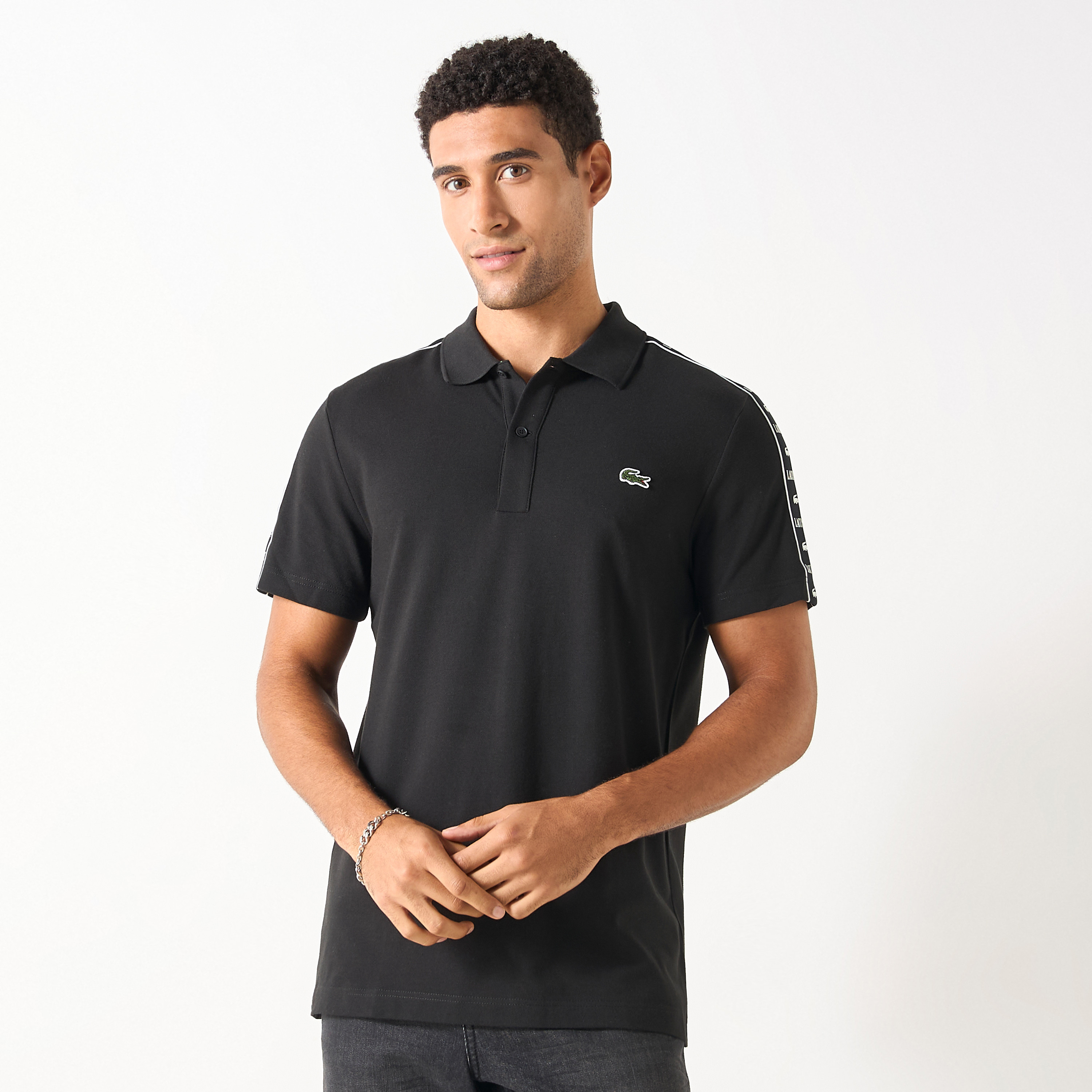 Lacoste Logo Print Polo T-shirt with Short Sleeves-men-clothing-tshirtsandpolos-polos-image-1