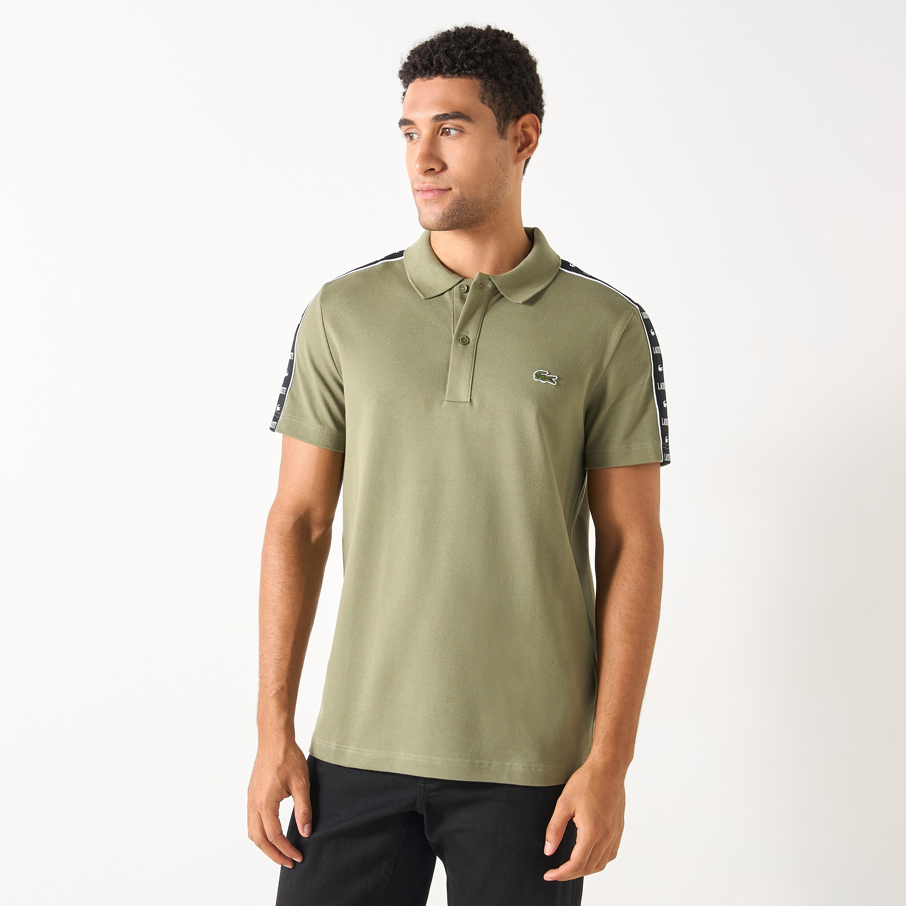 Lacoste Logo Applique Polo T-shirt with Short Sleeves-men-clothing-tshirtsandpolos-polos-image-1