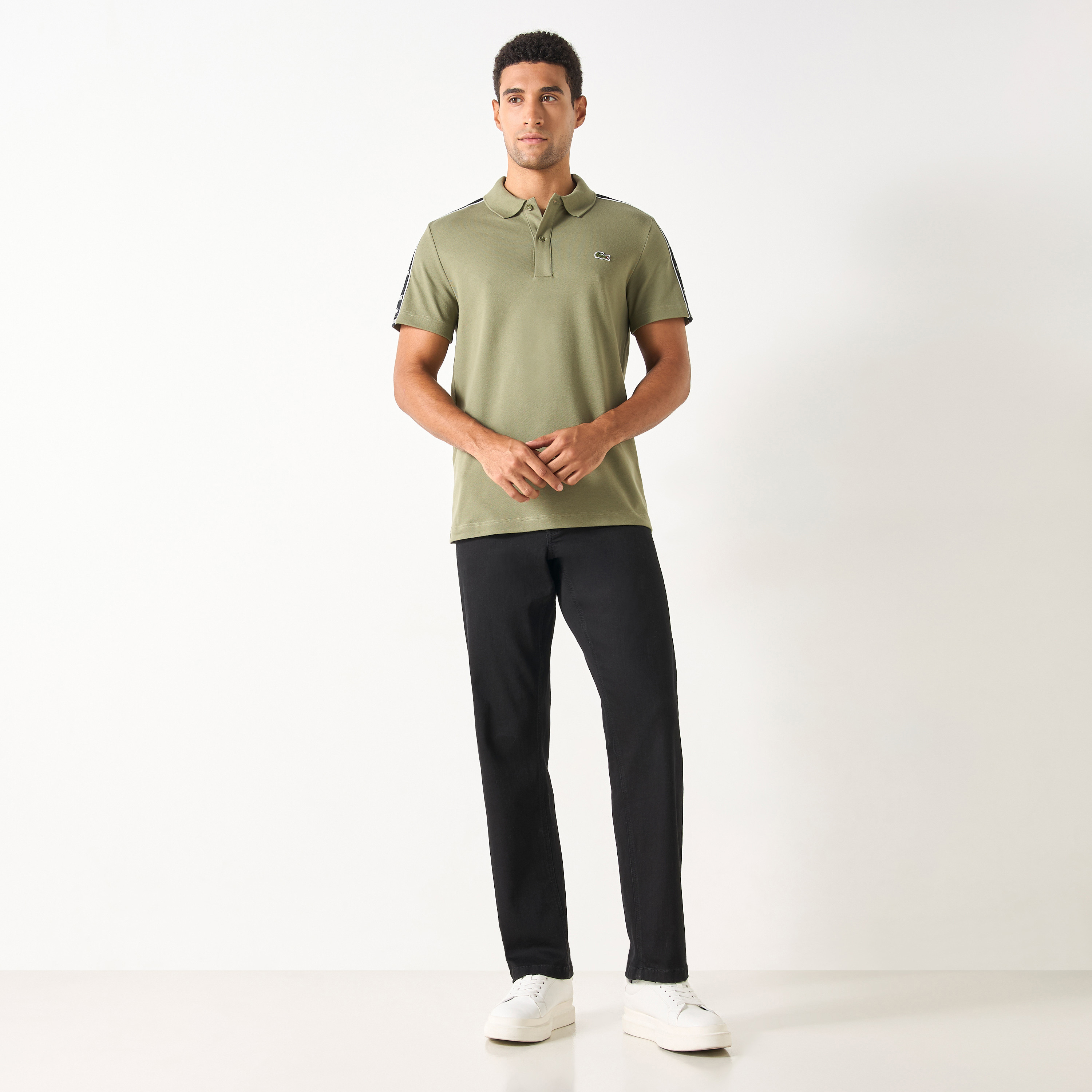 Lacoste Logo Applique Polo T-shirt with Short Sleeves-men-clothing-tshirtsandpolos-polos-image-2