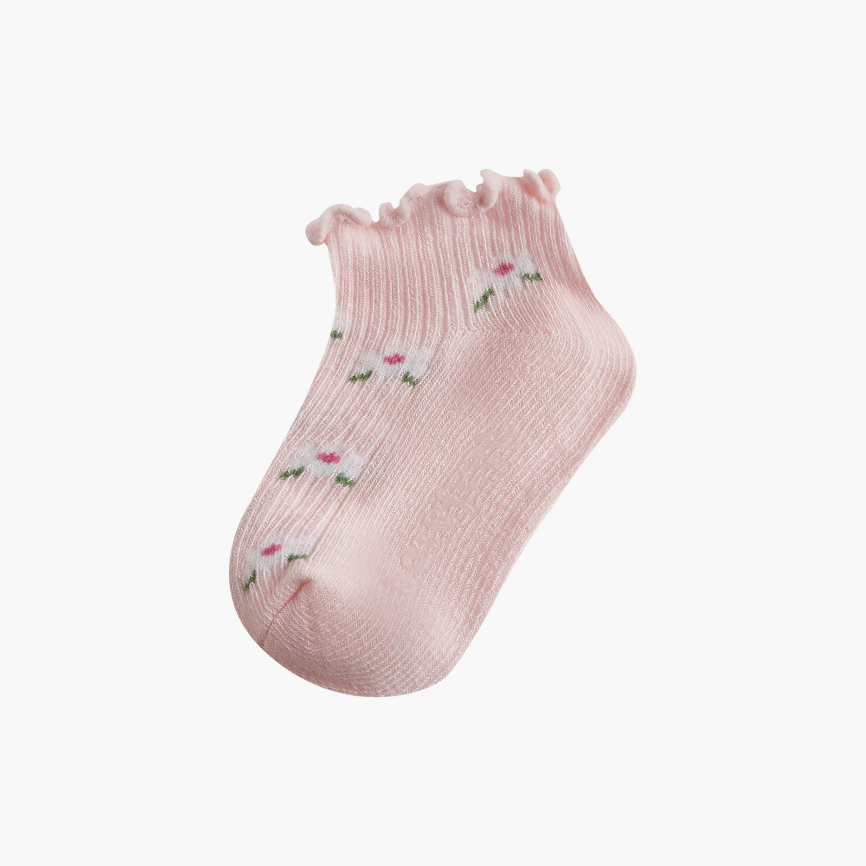 Barefeet Assorted Ankle Length Socks with Scalloped Hem - Set of 5-baby-girls-accessories-socks-image-2