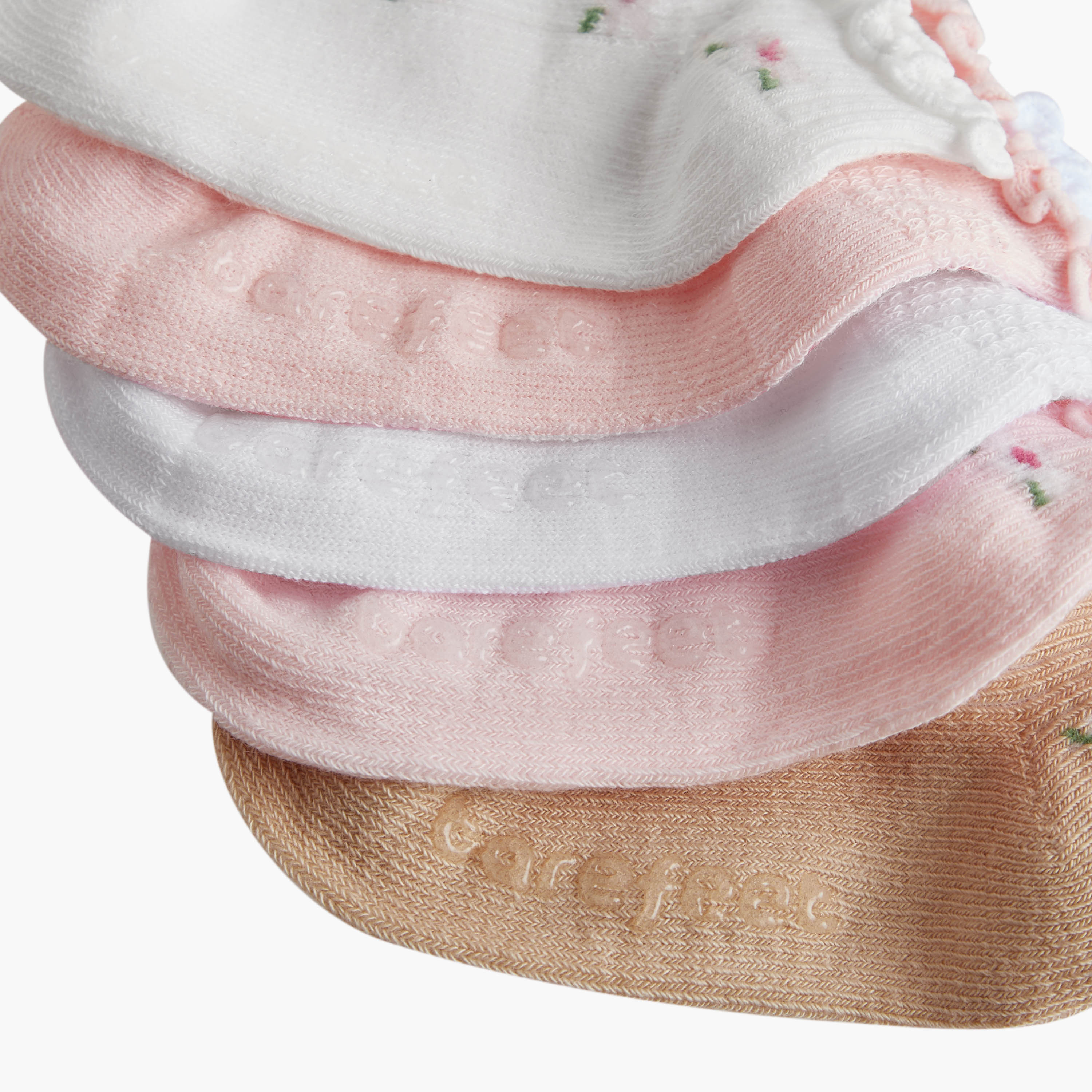Barefeet Assorted Ankle Length Socks with Scalloped Hem - Set of 5-baby-girls-accessories-socks-image-4