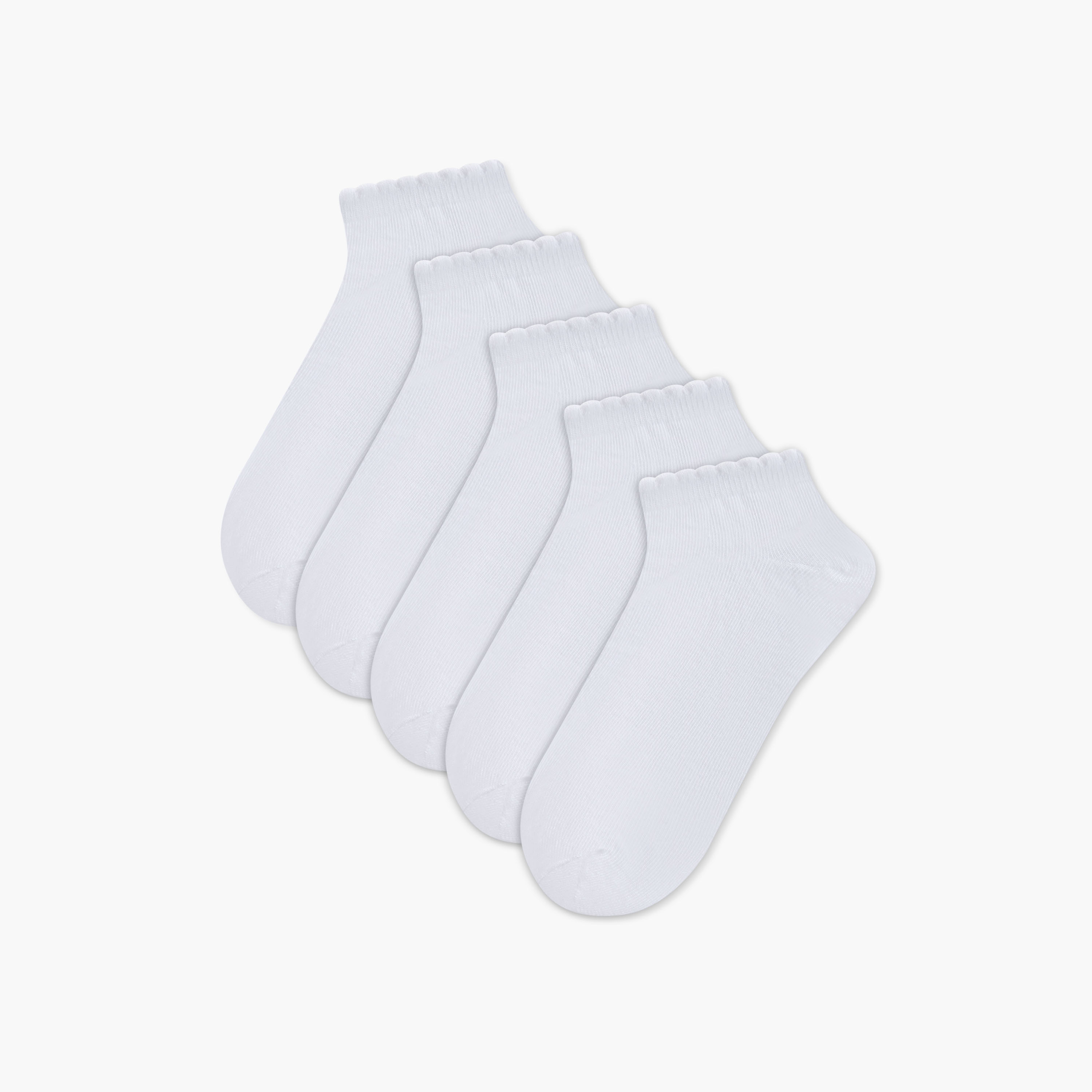 جوارب سادة بطول الكاحل من جونيورز - طقم 5 أزواج-girls-accessories-socks-image-1