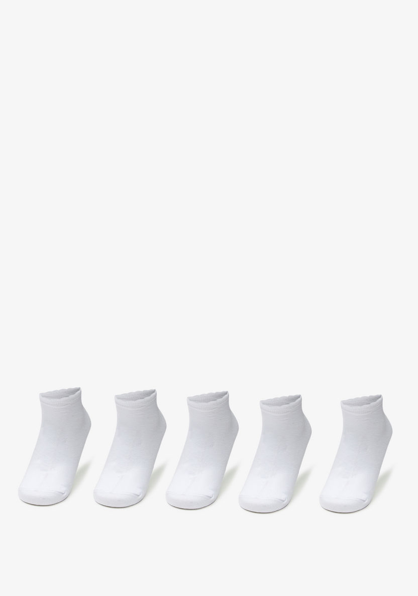 Solid Ankle Length Socks - Set of 5-Girl%27s Socks & Tights-image-0