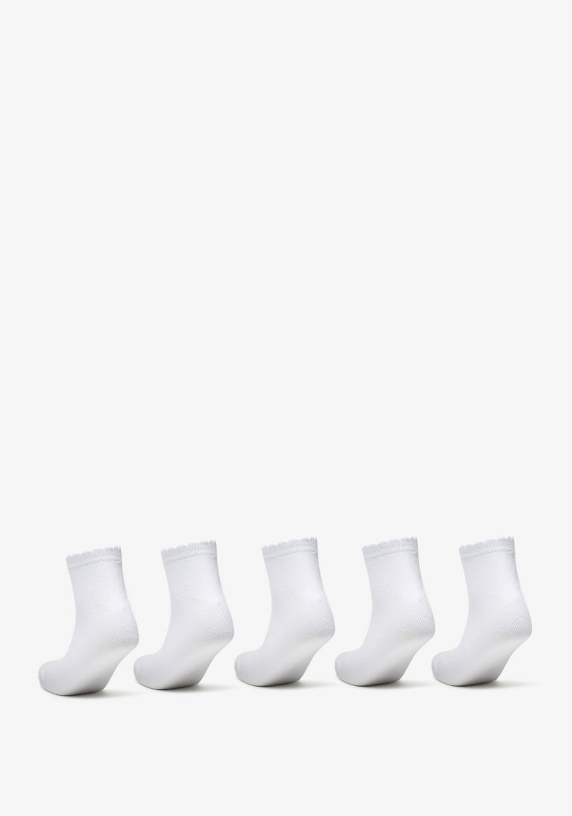 Solid Ankle Length Socks - Set of 5-Girl%27s Socks & Tights-image-2