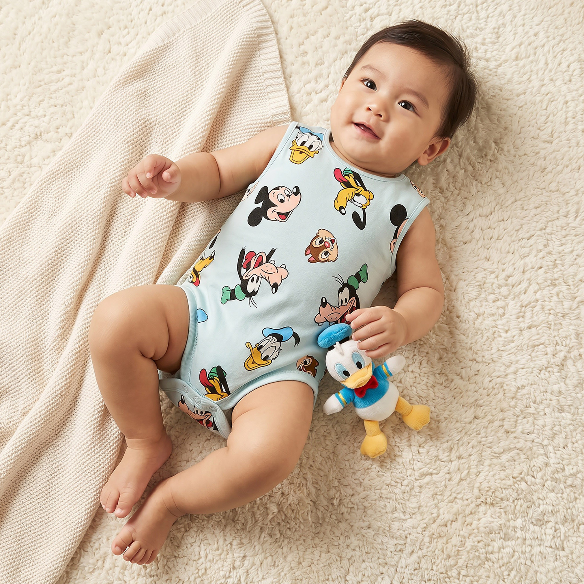 Pack of 3 Disney Crew Neck Sleeveless Bodysuit with Mickey Mouse and Friends Print-baby-boys-clothing-bodysuits-image-2