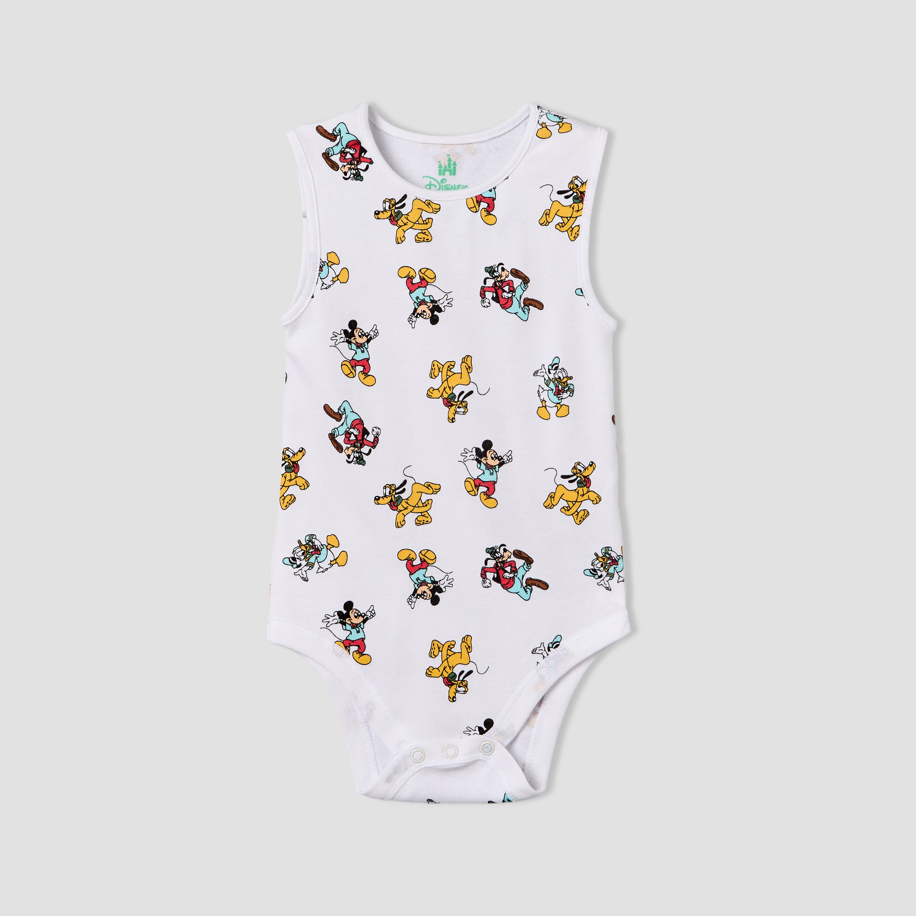 Pack of 3 Disney Crew Neck Sleeveless Bodysuit with Mickey Mouse and Friends Print-baby-boys-clothing-bodysuits-image-4