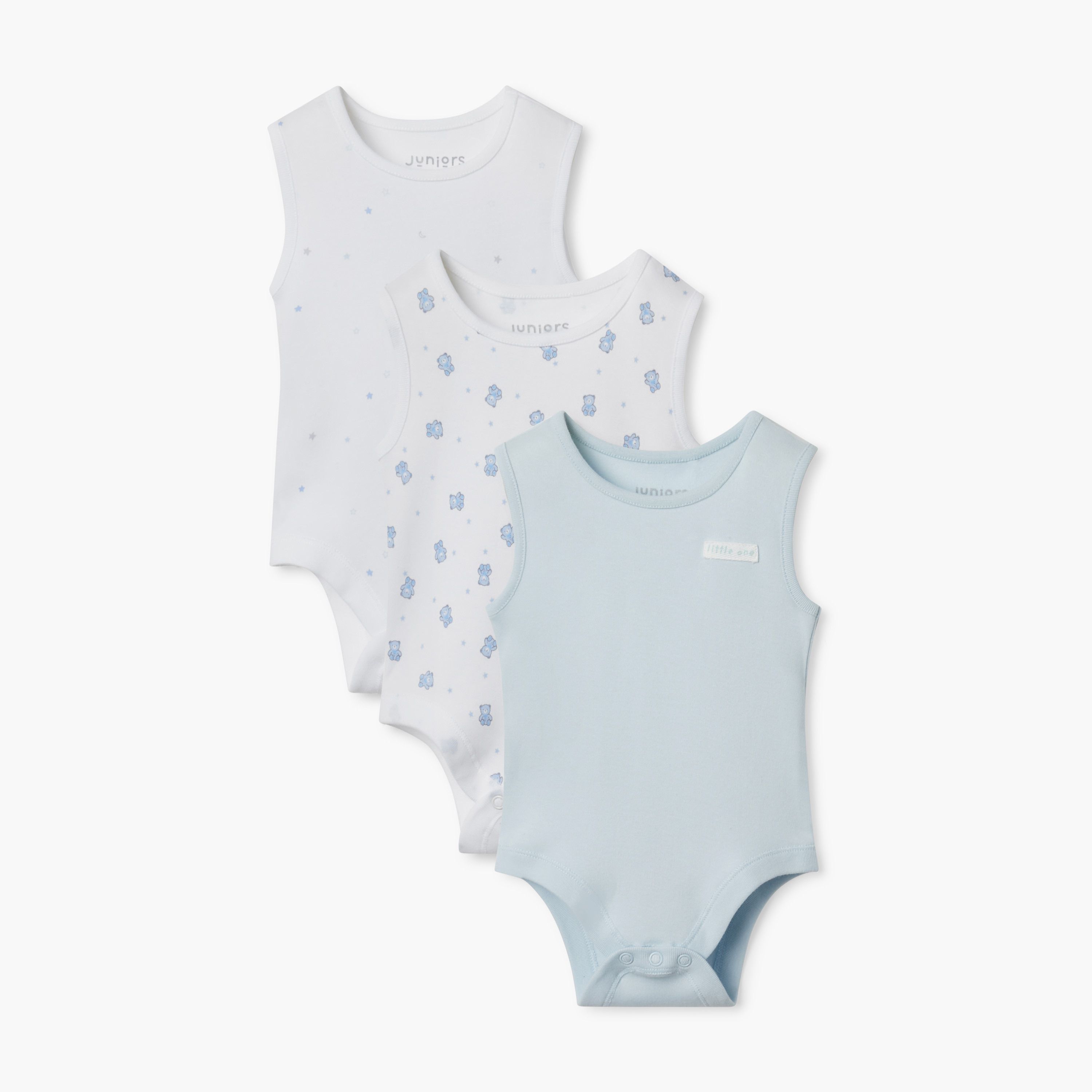Juniors Assorted Sleeveless Bodysuit with Button Closure - Set of 3-baby-boys-clothing-bodysuits-image-1