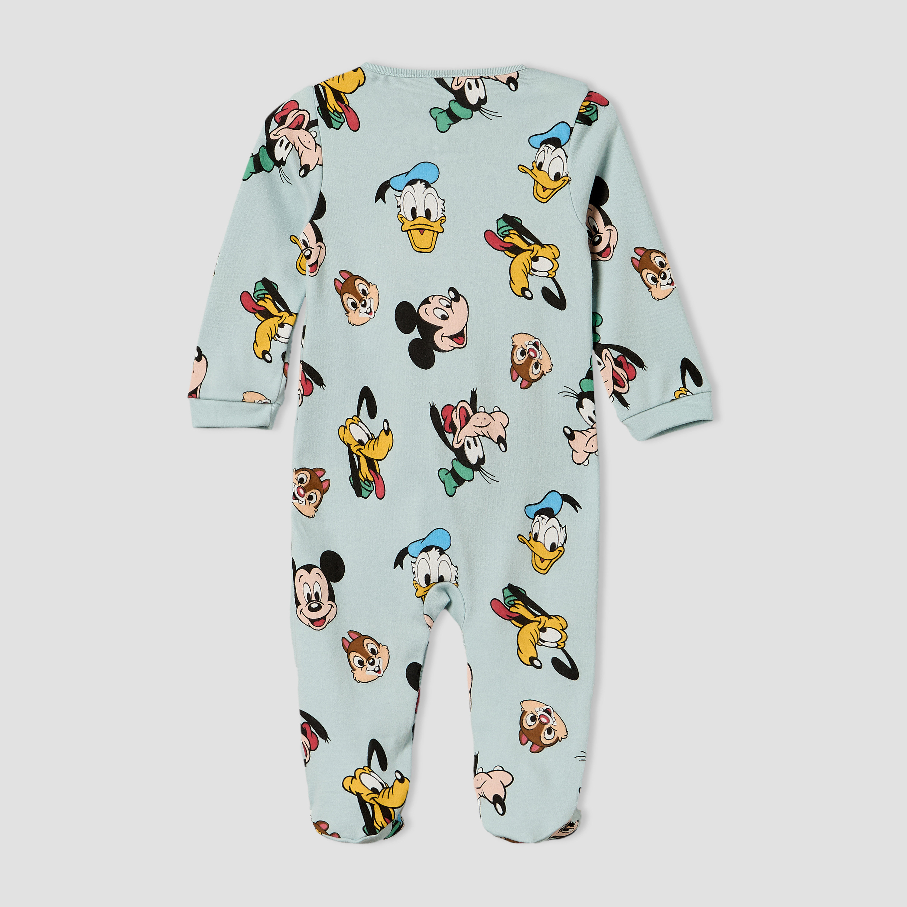 Pack of 2 Disney Cotton Crew Neck Long Sleeves Sleepsuit with Mickey Mouse and Friends Print-baby-boys-clothing-nightwear-sleepsuits-image-4
