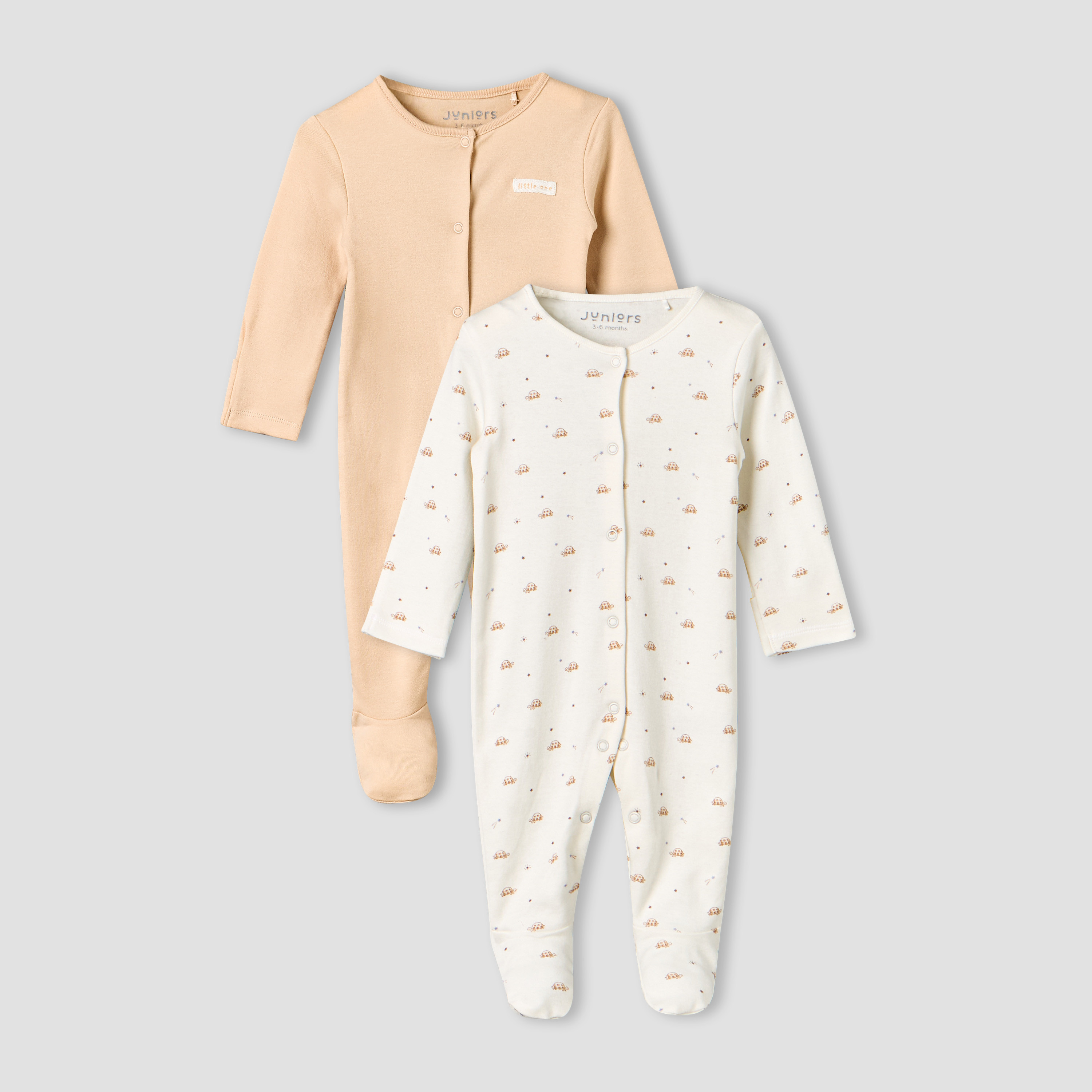 Pack of 2 Juniors Cotton Long Sleeves Sleepsuit with Closed Feet Design-baby-boys-clothing-nightwear-sleepsuits-image-1