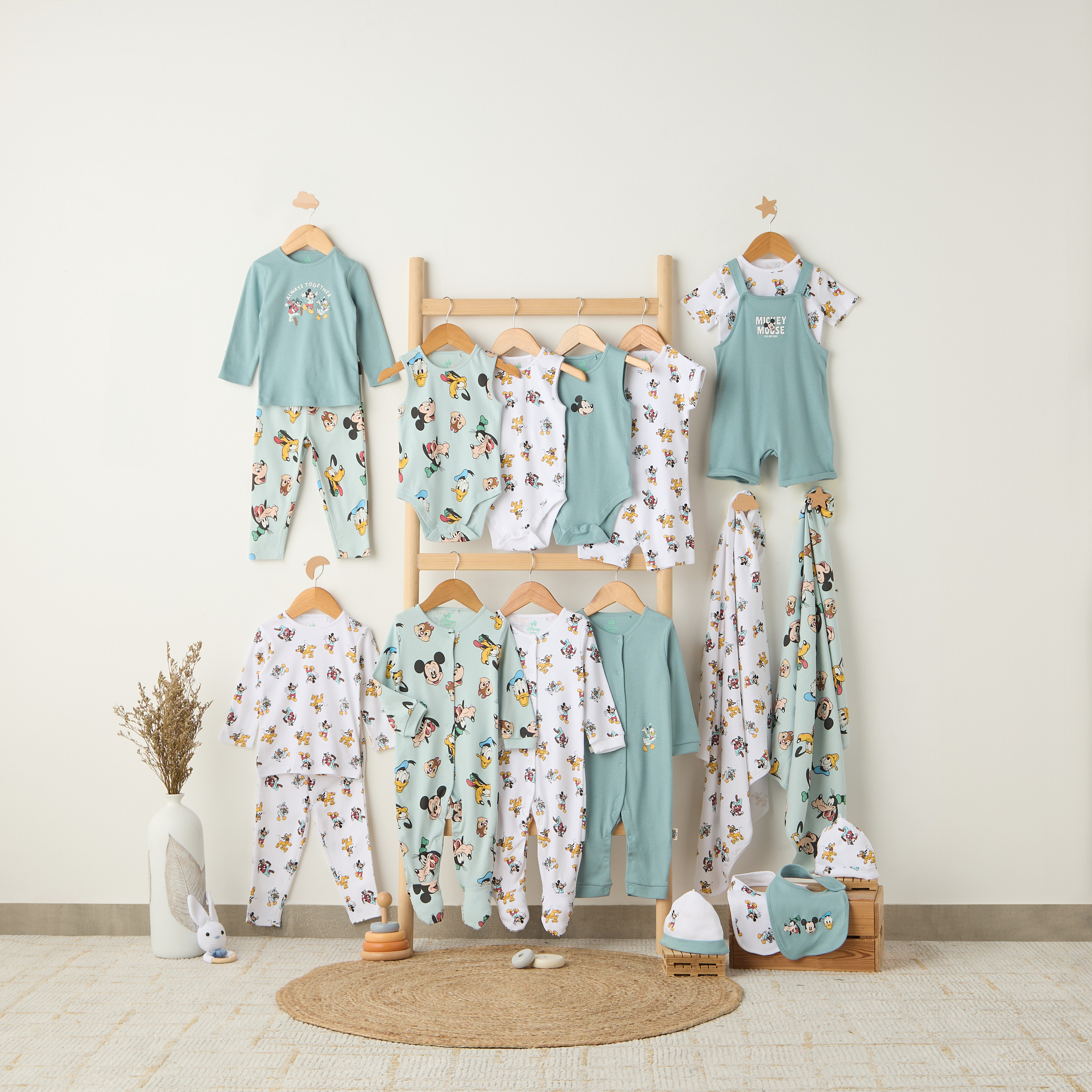 Pack of 2 Disney Cotton Crew Neck Long Sleeves Pyjama Set with Mickey Mouse and Friends Print-baby-boys-clothing-nightwear-pyjamasets-image-12