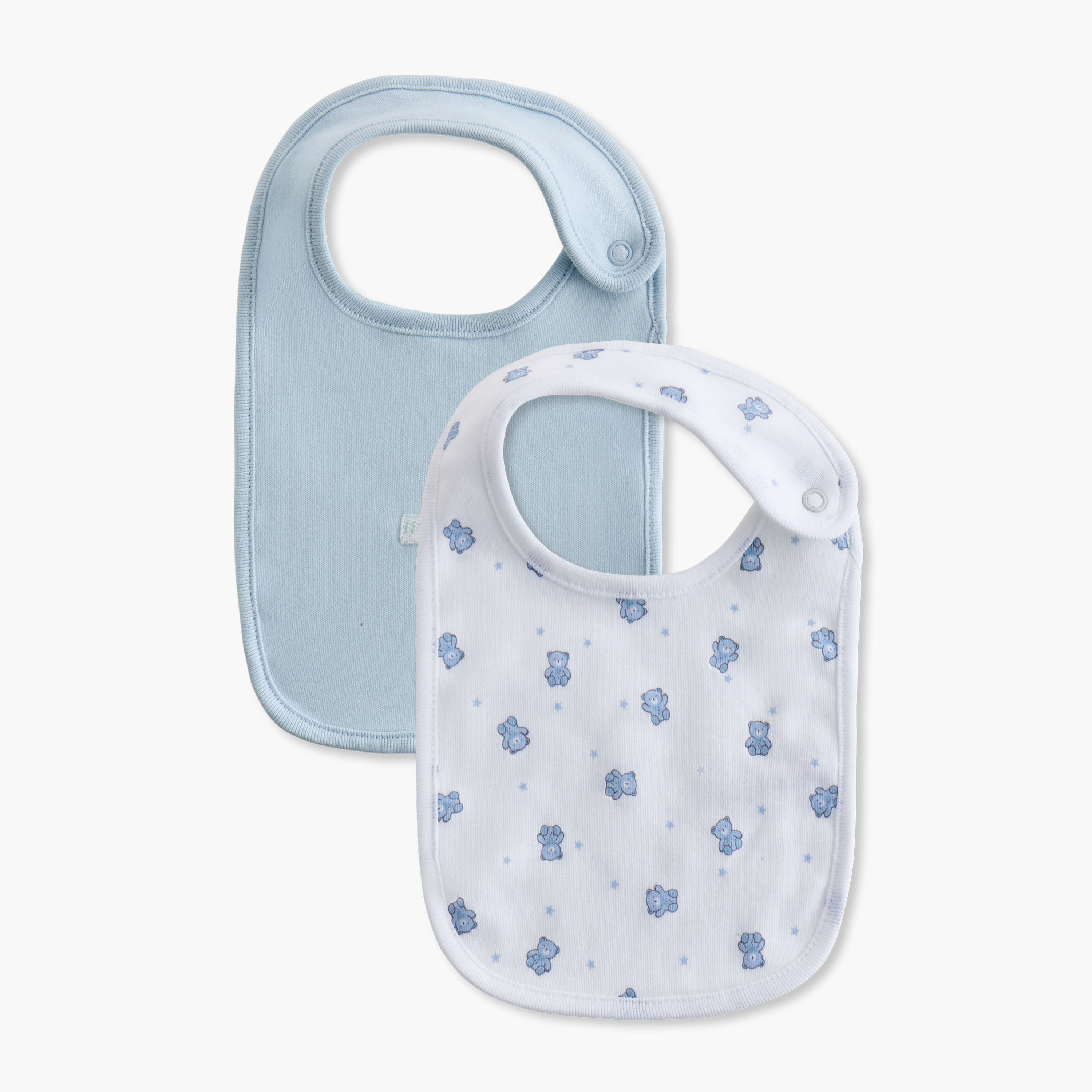 مرايل متنوعة بزر إغلاق كباس من جونيورز - طقم من قطعتين-baby-feeding-bibs-image-1