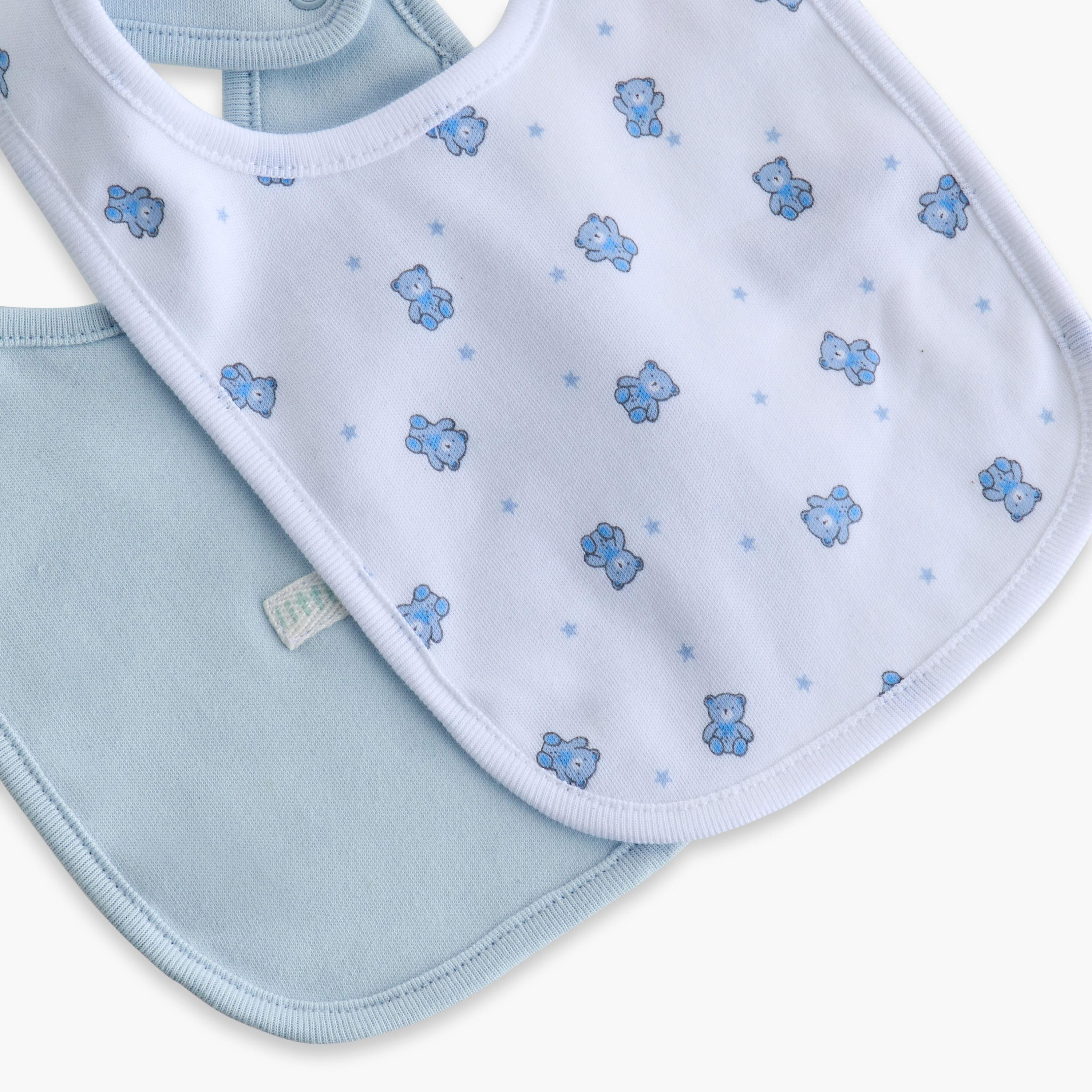 مرايل متنوعة بزر إغلاق كباس من جونيورز - طقم من قطعتين-baby-feeding-bibs-image-5