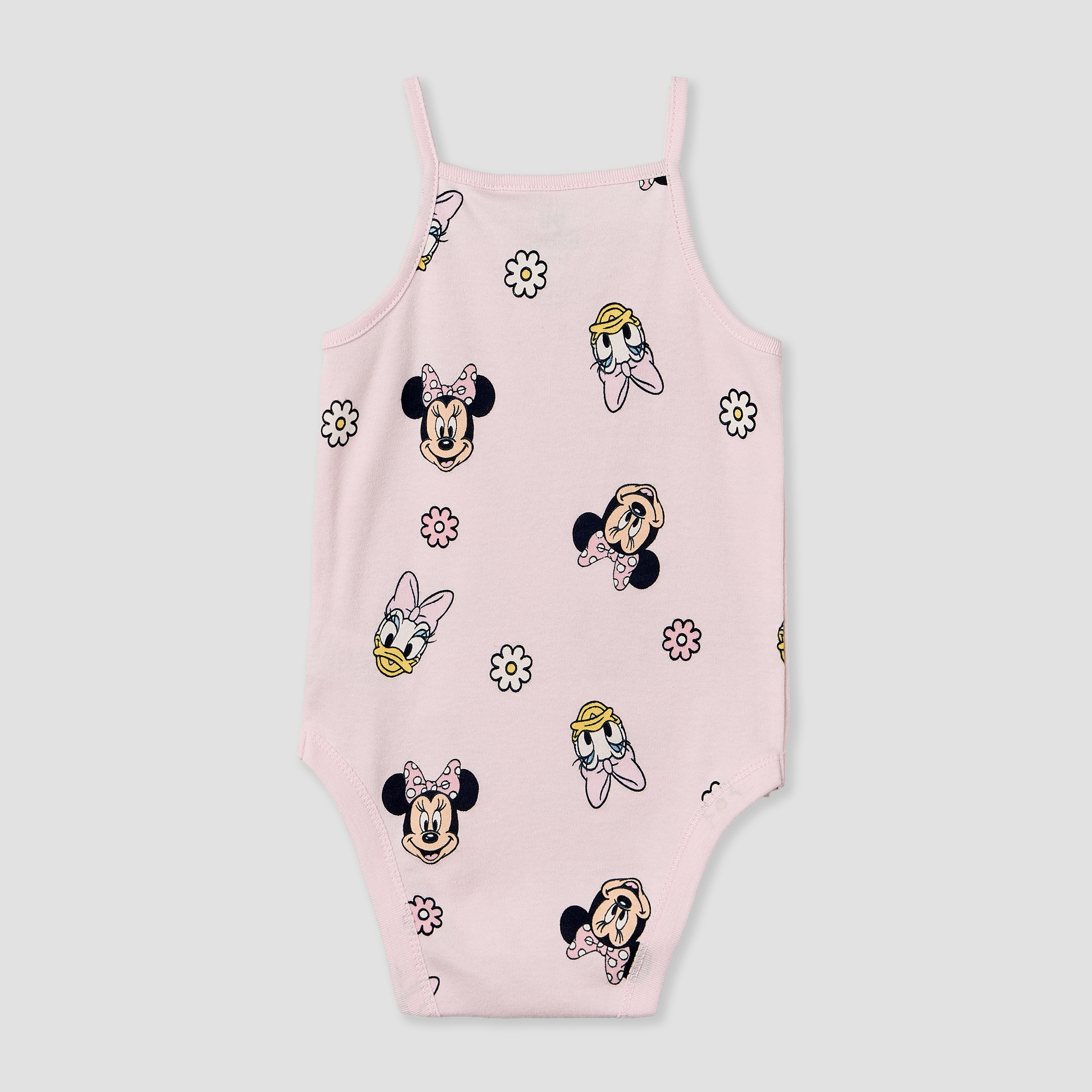Pack of 3 Disney Cotton Square Neck Sleeveless Bodysuit with Minnie Mouse and Daisy Duck Print-baby-girls-clothing-bodysuits-image-5