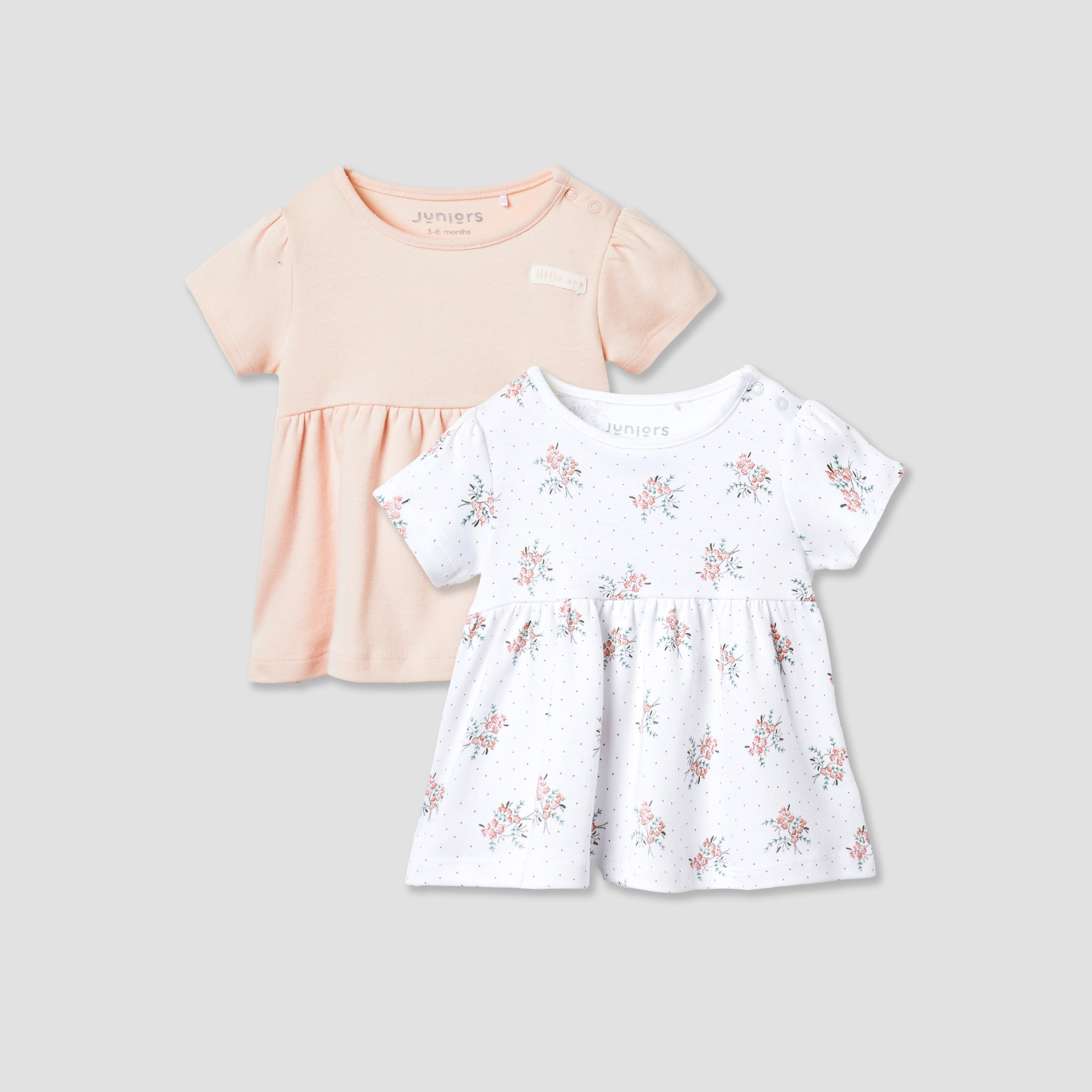 Juniors Assorted A-line Dress with Round Neck and Short Sleeves - Set of 2-baby-girls-clothing-dressesandjumpsuits-image-1