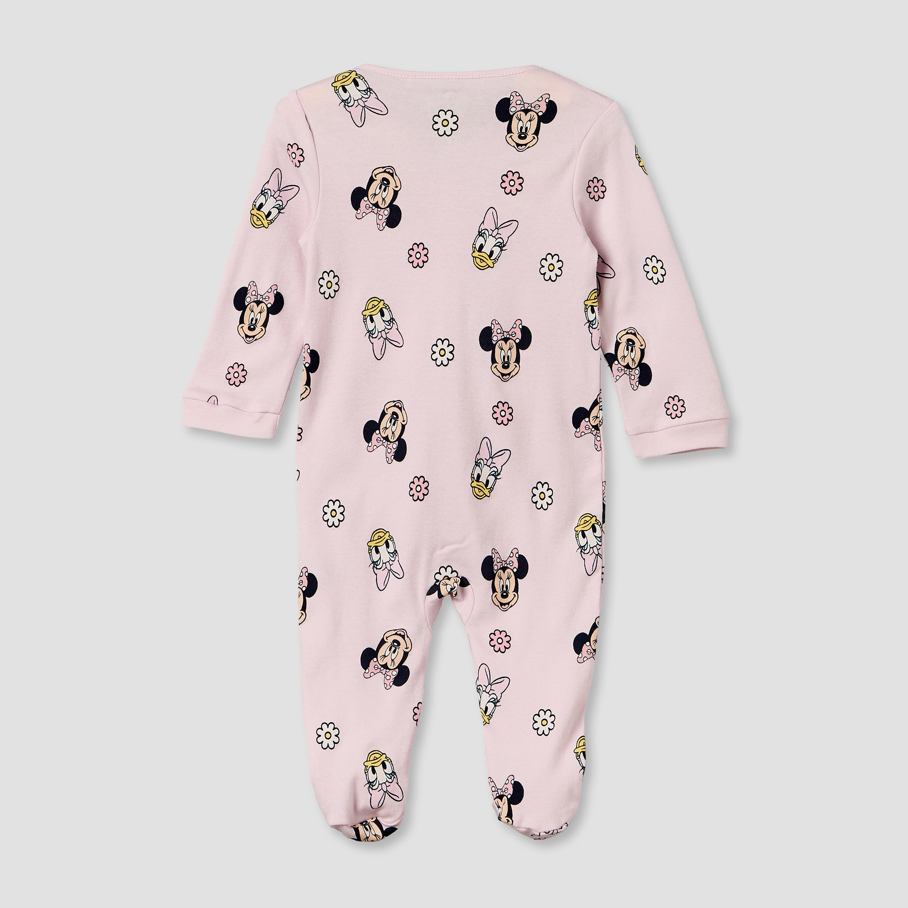 Pack of 2 Disney Cotton Crew Neck Long Sleeves Sleepsuit with Minnie Mouse Print-baby-girls-clothing-nightwear-sleepsuits-image-3