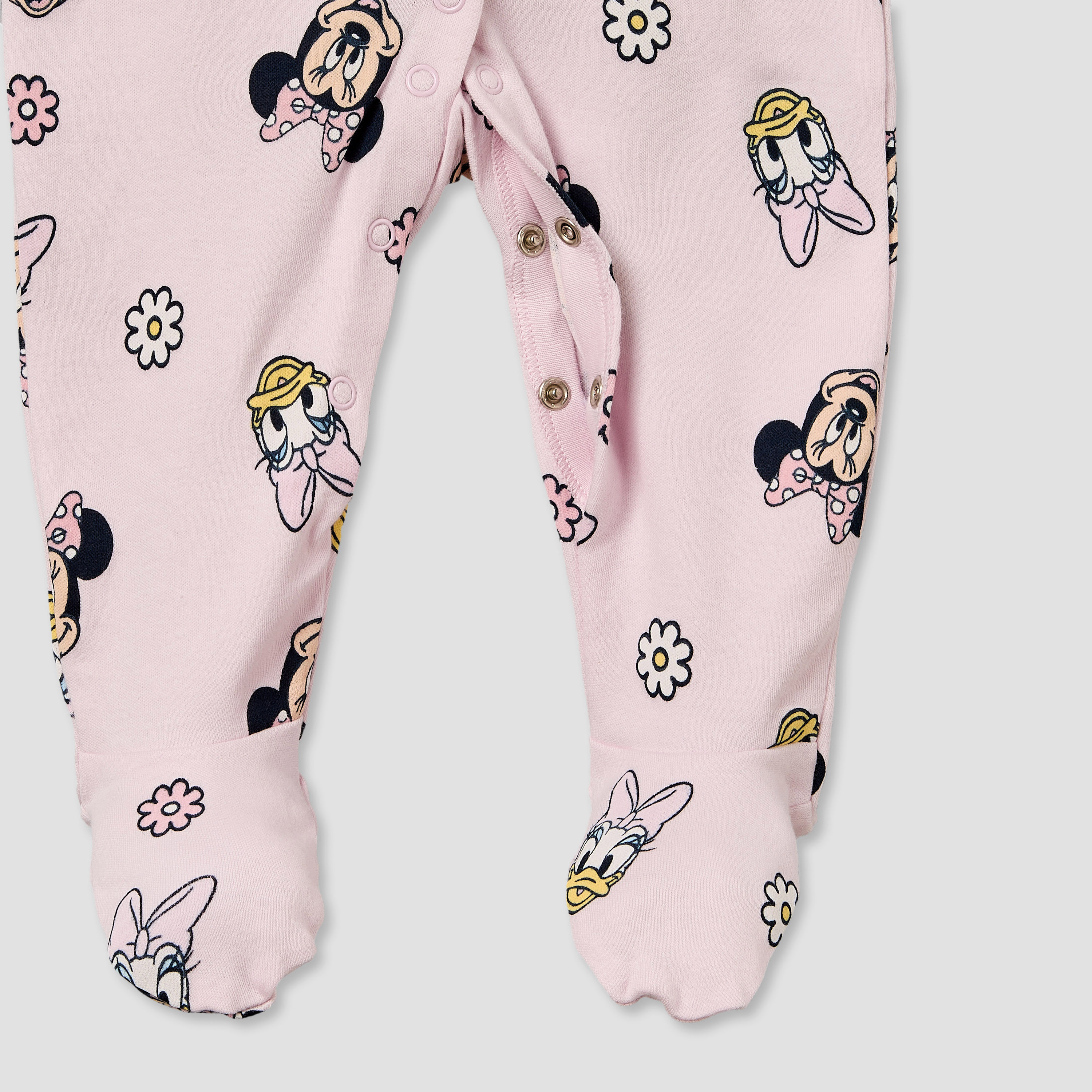 Pack of 2 Disney Cotton Crew Neck Long Sleeves Sleepsuit with Minnie Mouse Print-baby-girls-clothing-nightwear-sleepsuits-image-5