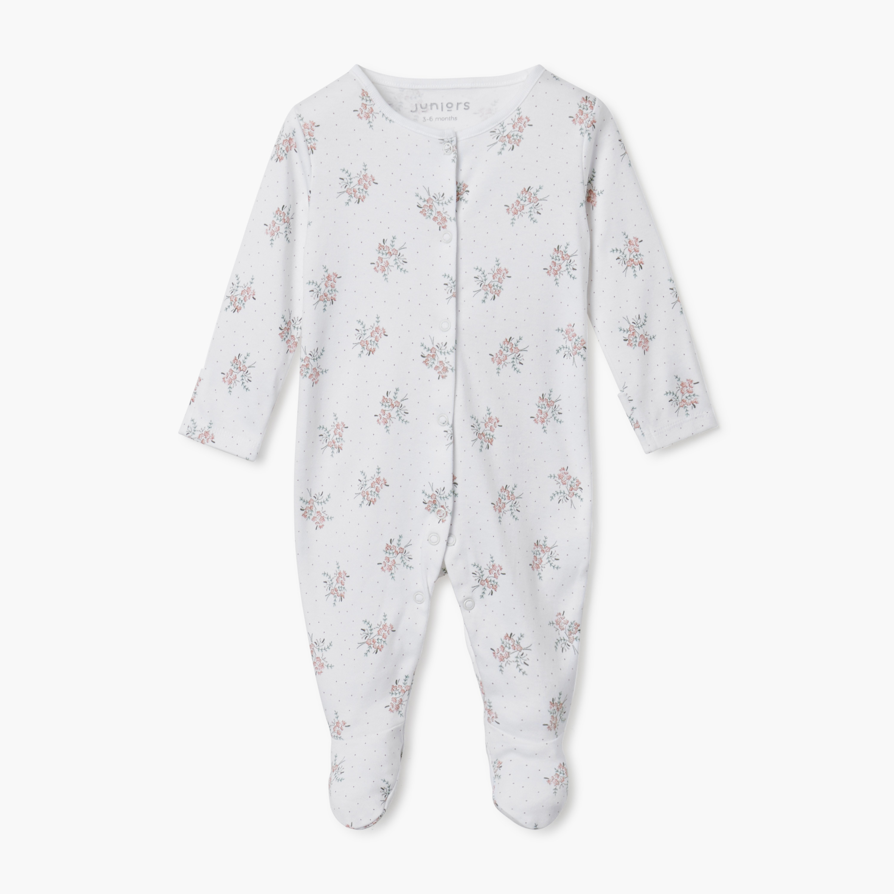 بدلة نوم بأكمام طويلة وأقدام مغلقة من جونيورز - طقم من قطعتين متنوعتين-baby-girls-clothing-nightwear-sleepsuits-image-3