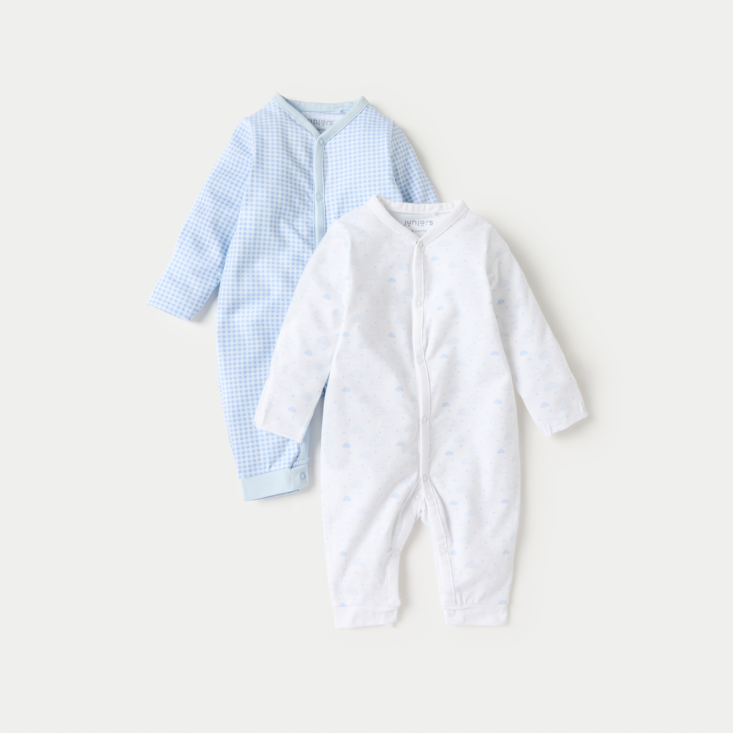 Juniors Printed Sleepsuit with Button Closure - Set of 2-baby-boys-clothing-nightwear-sleepsuits-image-1